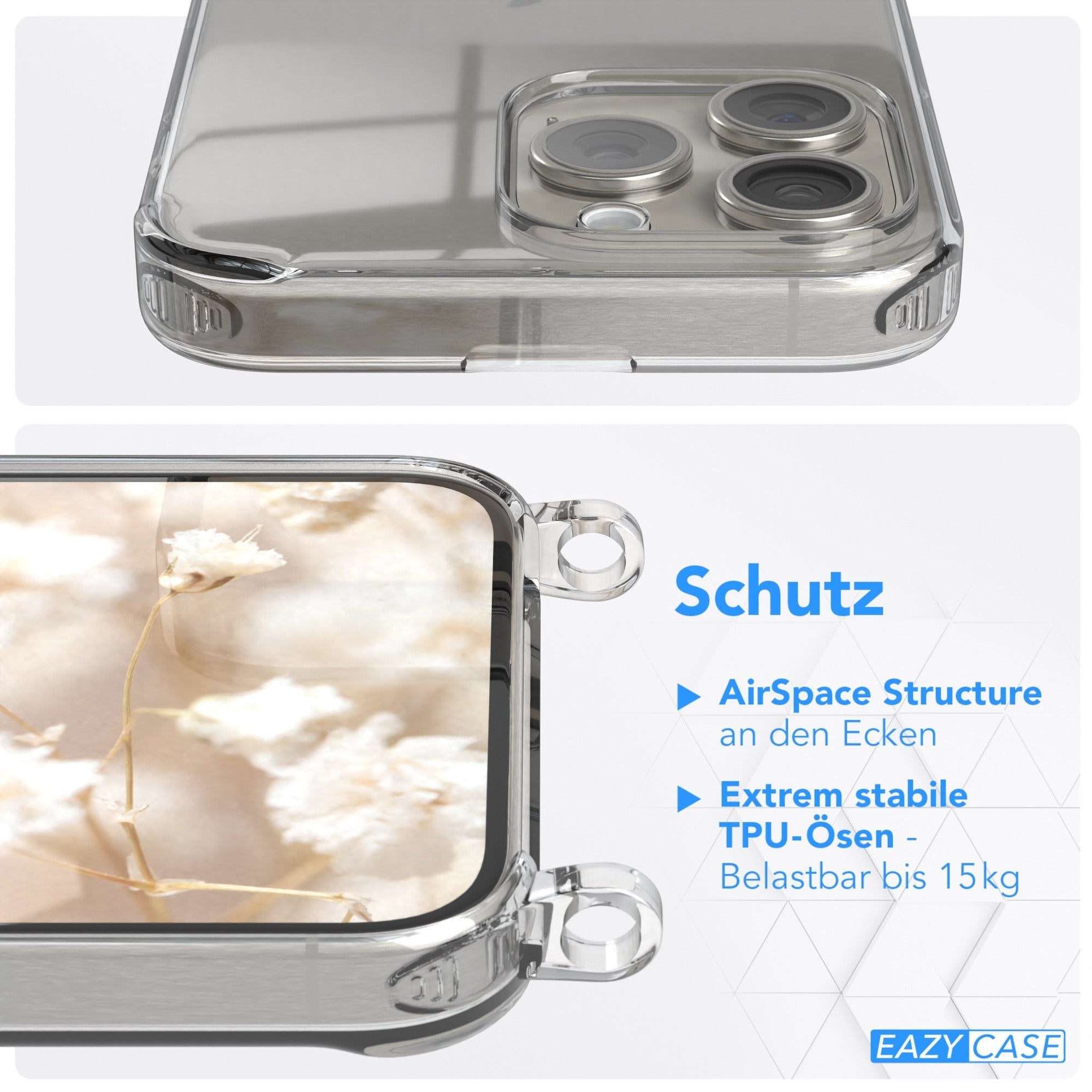iPhone 15 Pro Max Handykette mit verstellbarem Boho Band Set