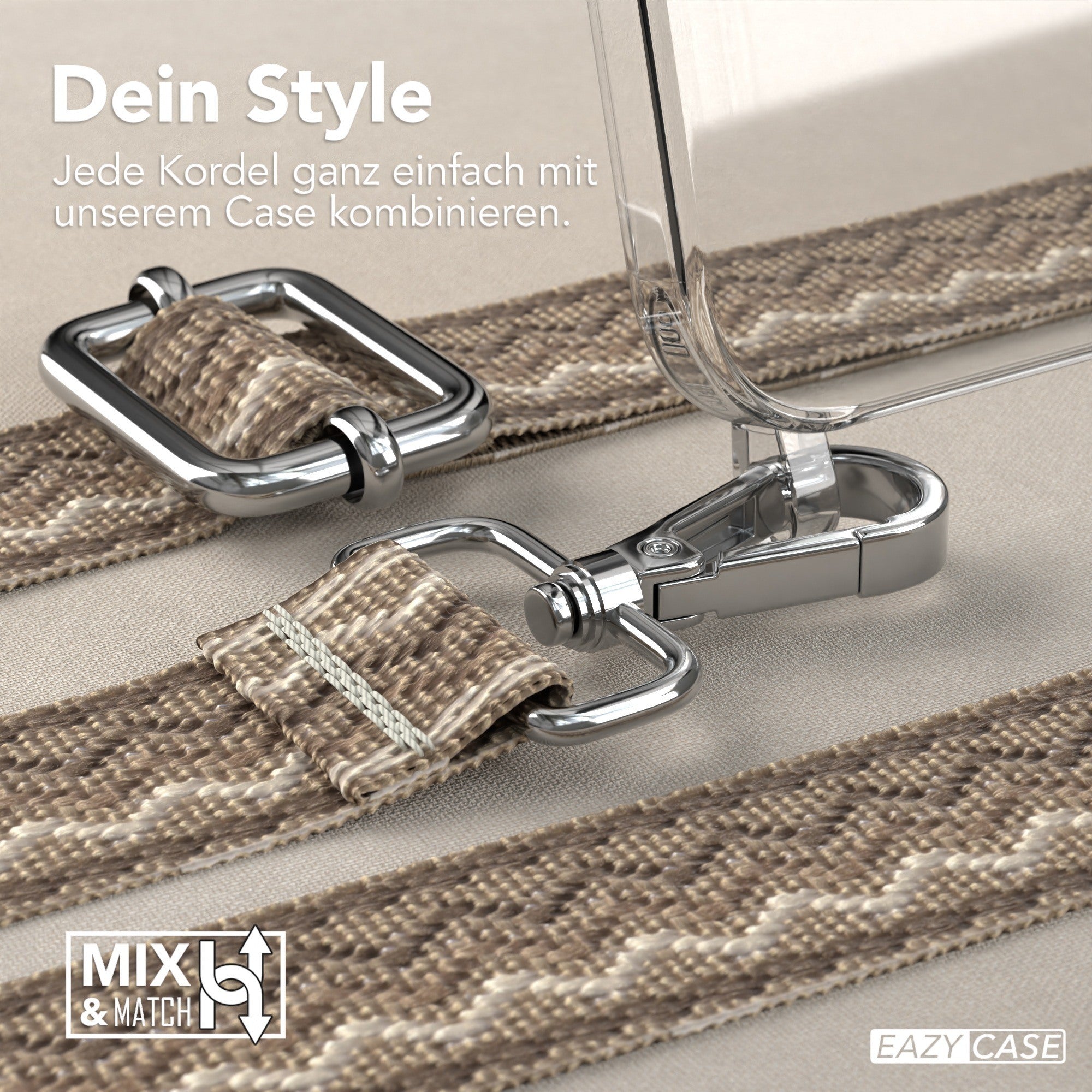 iPhone 15 Handykette mit verstellbarem Boho Band Tragegurt
