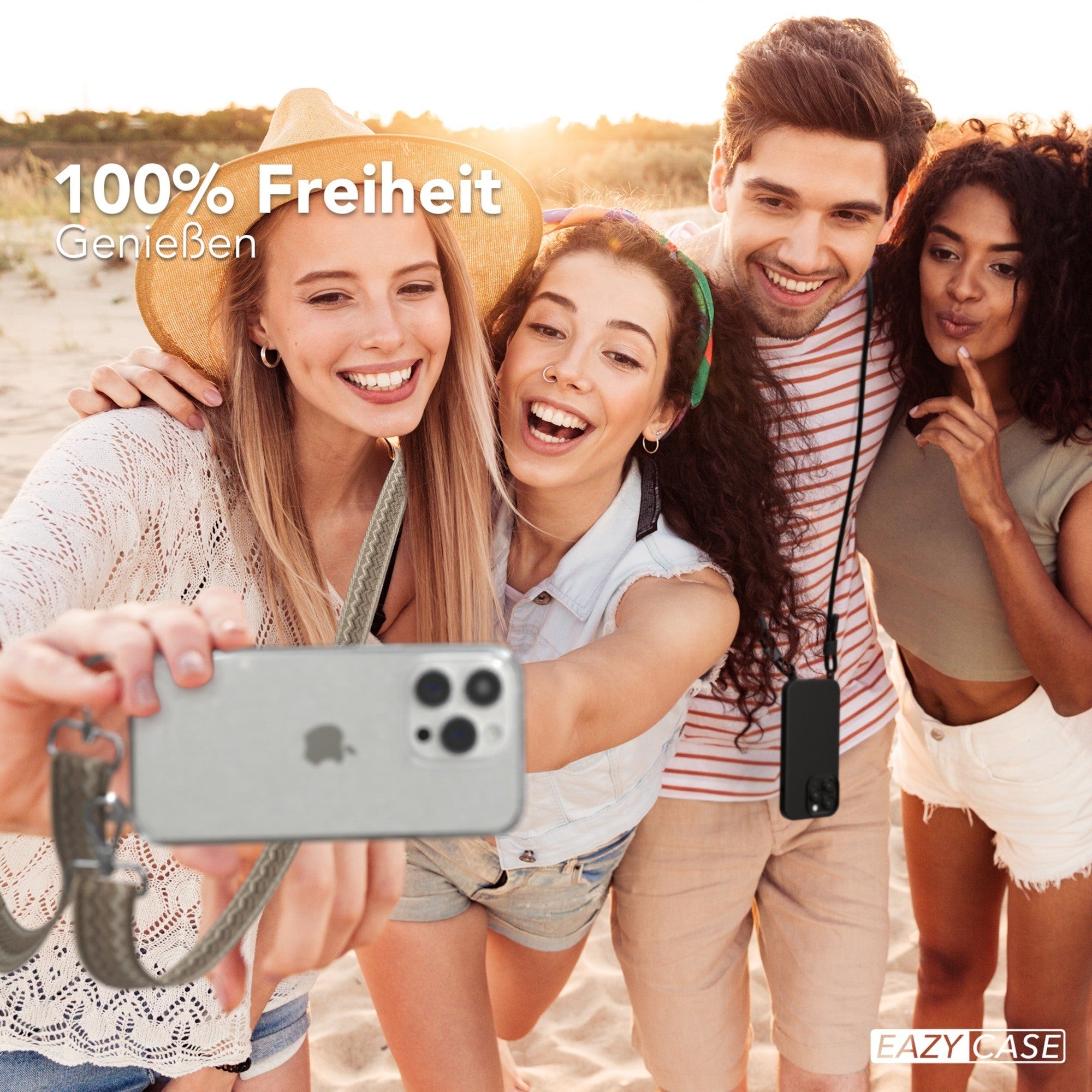 iPhone 15 Pro Handykette mit verstellbarem Boho Band von EAZY CASE