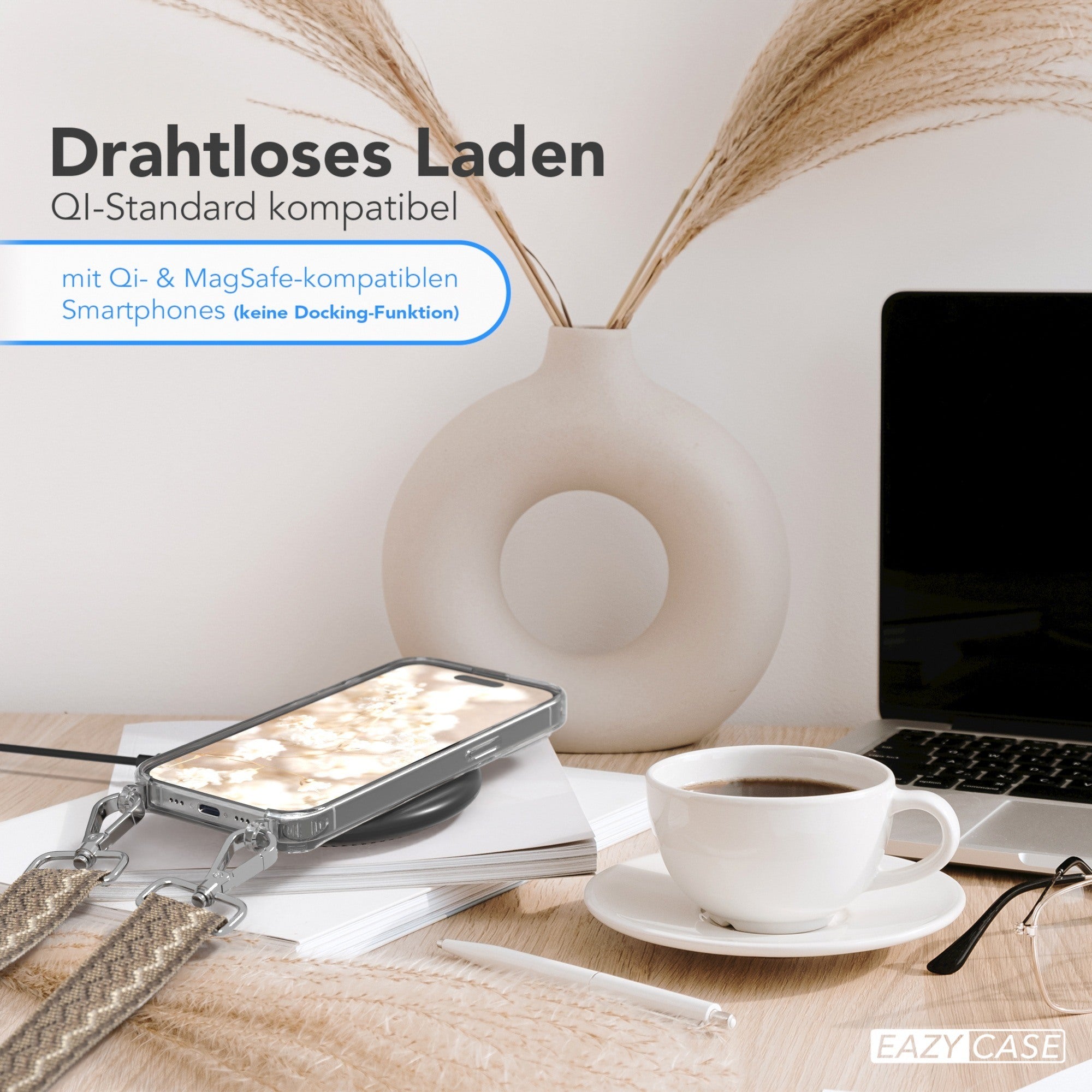 iPhone 15 Pro Handykette mit verstellbarem Boho Band von EAZY CASE