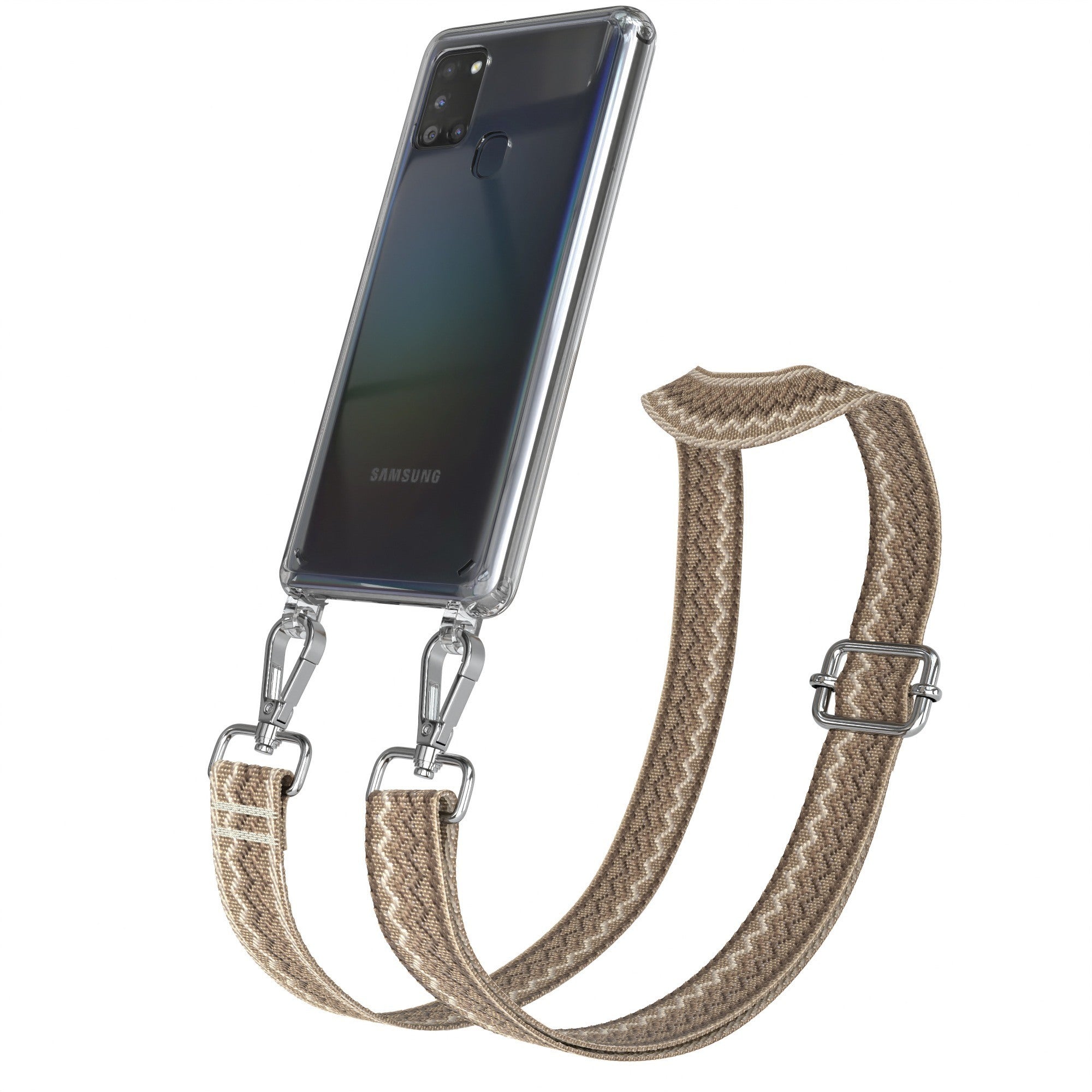 Samsung Galaxy A21s Handykette mit verstellbarem Boho Band zum Umhängen