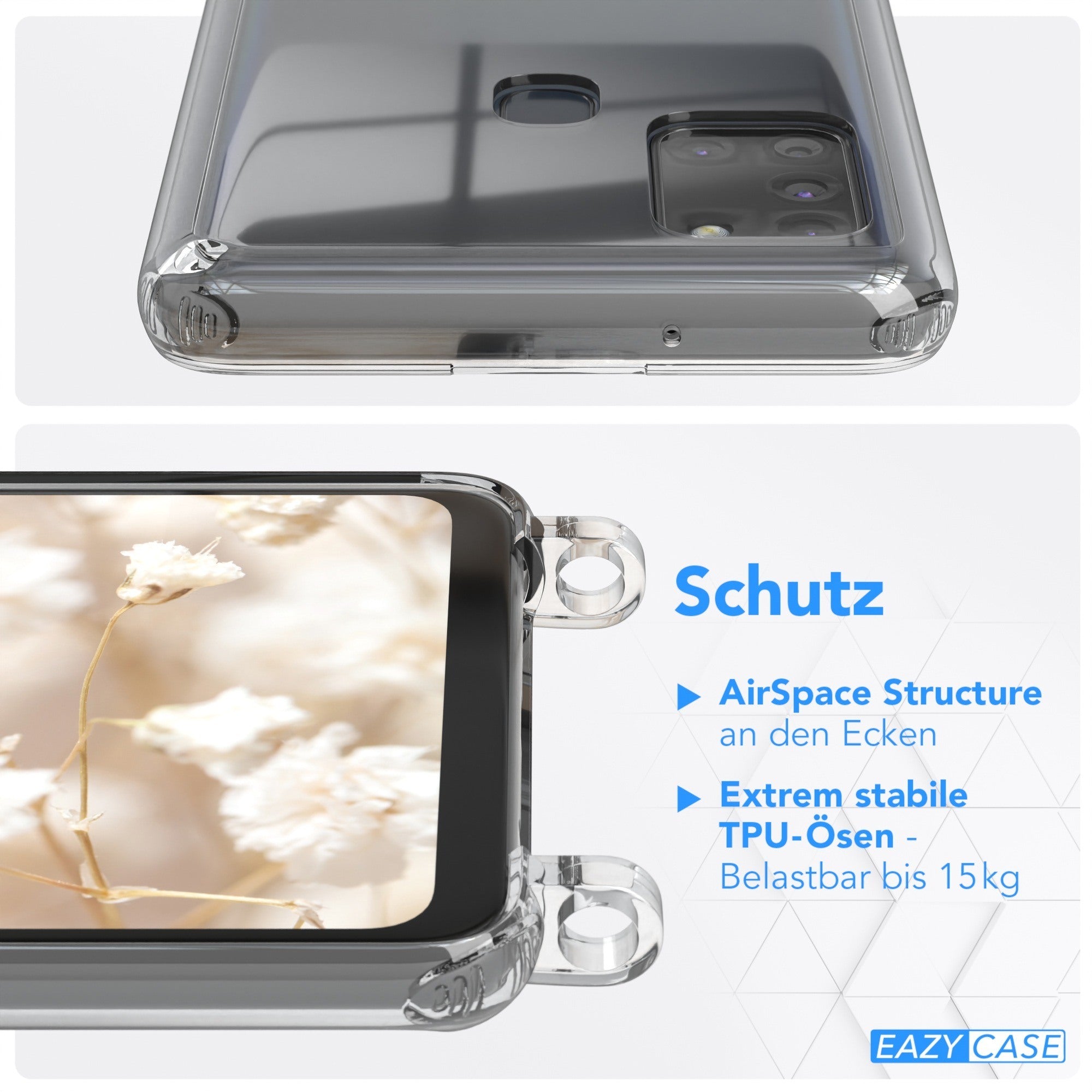 Samsung Galaxy A21s Handykette mit verstellbarem Boho Band zum Umhängen