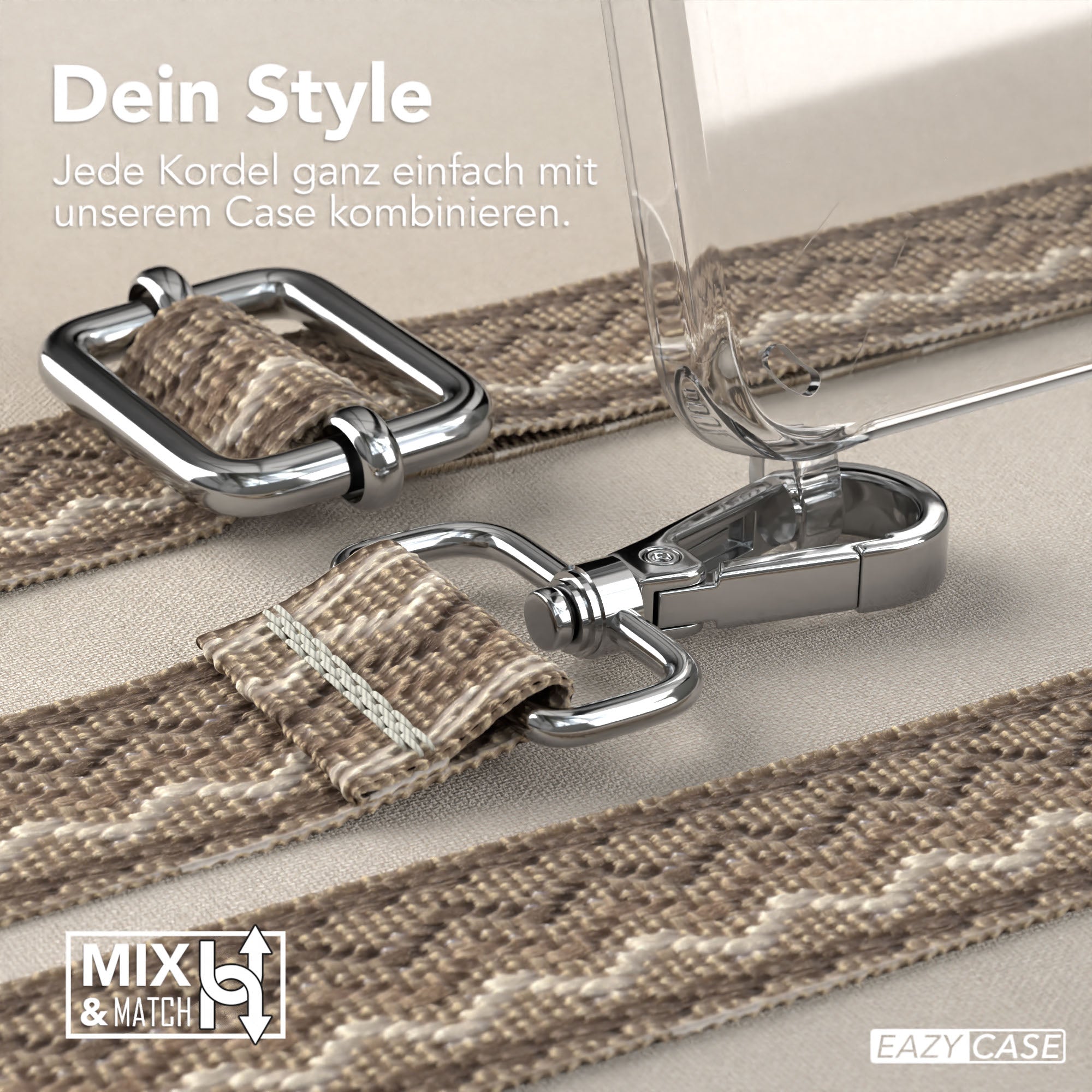 Samsung Galaxy S25 Handykette mit verstellbarem Boho Trageriemen Set