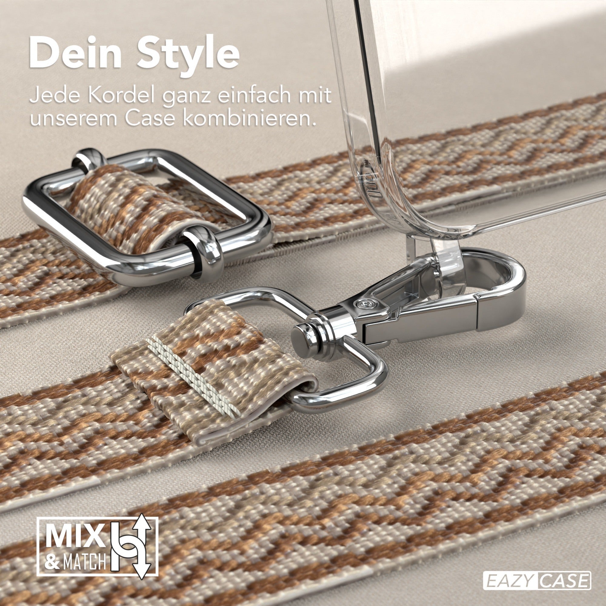 iPhone 15 Handykette mit verstellbarem Boho Band Tragegurt