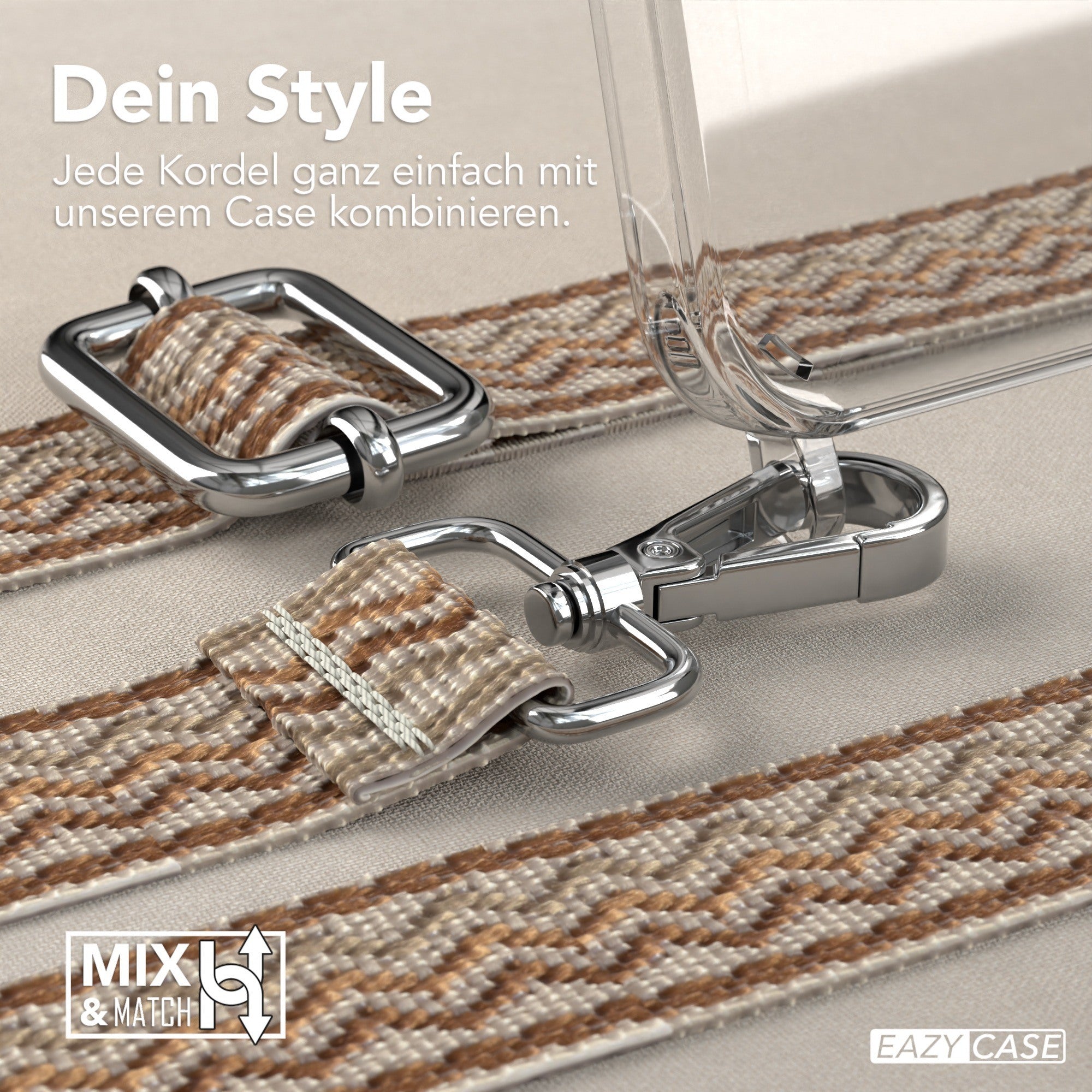 iPhone 15 Pro Handykette mit verstellbarem Boho Band von EAZY CASE