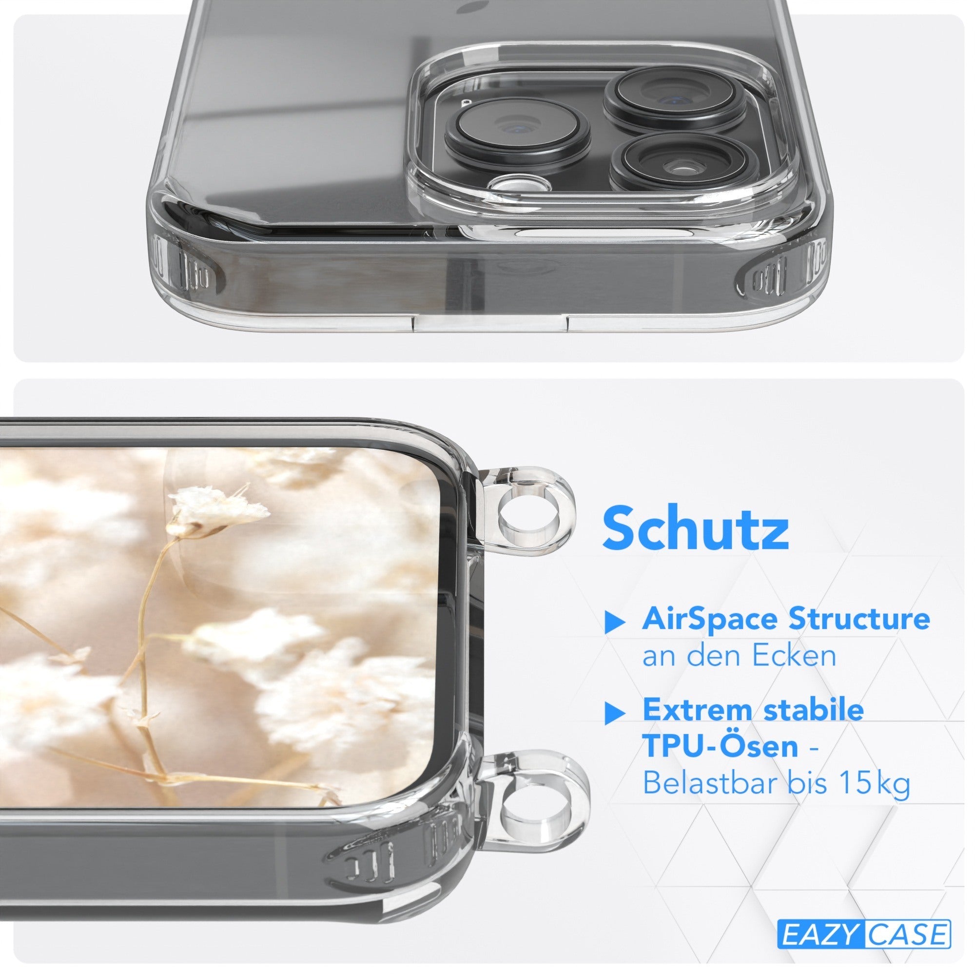 iPhone 15 Pro Handykette mit verstellbarem Boho Band von EAZY CASE