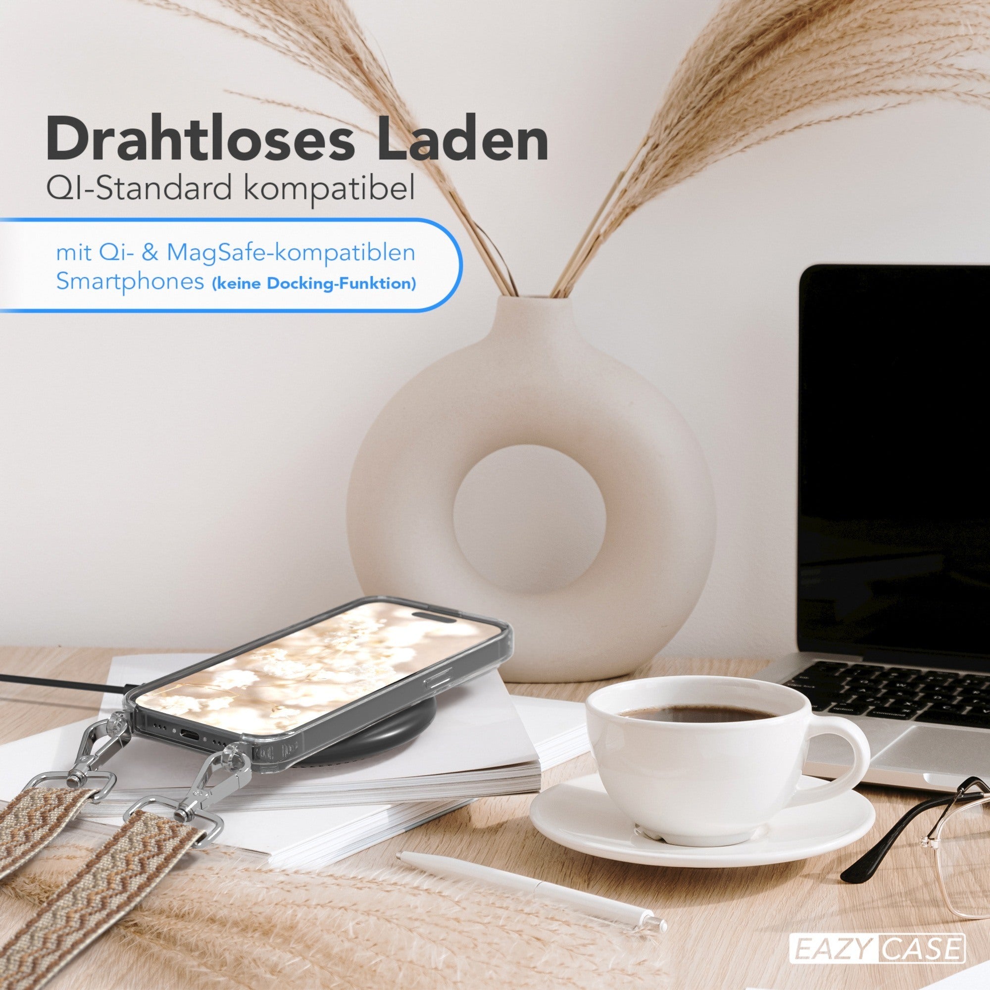 iPhone 15 Pro Handykette mit verstellbarem Boho Band von EAZY CASE