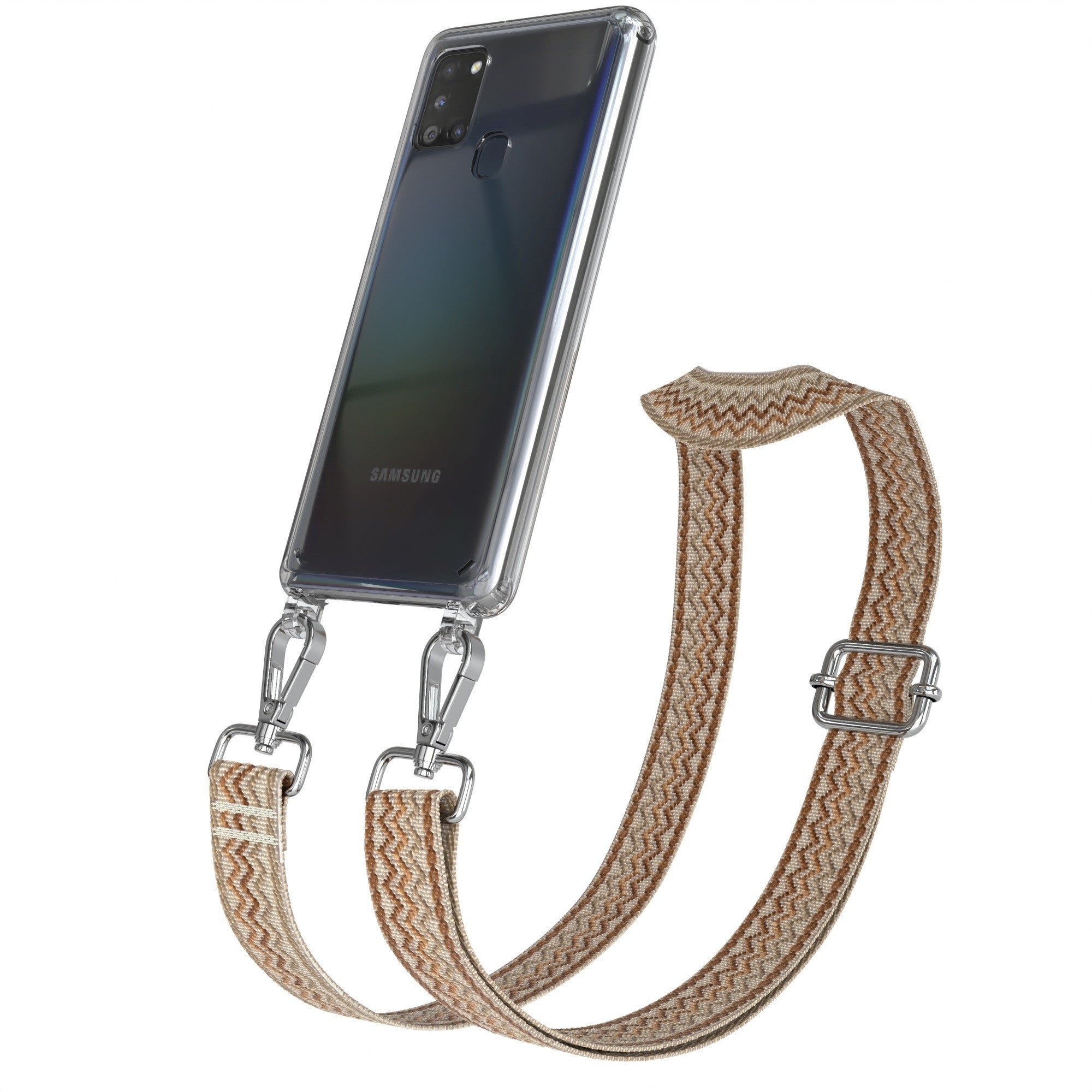 Samsung Galaxy A21s Handykette mit verstellbarem Boho Band zum Umhängen