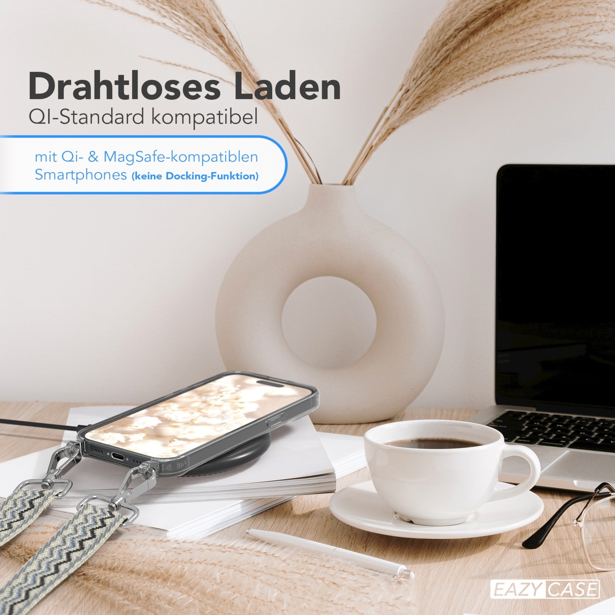 iPhone 15 Handykette mit verstellbarem Boho Band Tragegurt