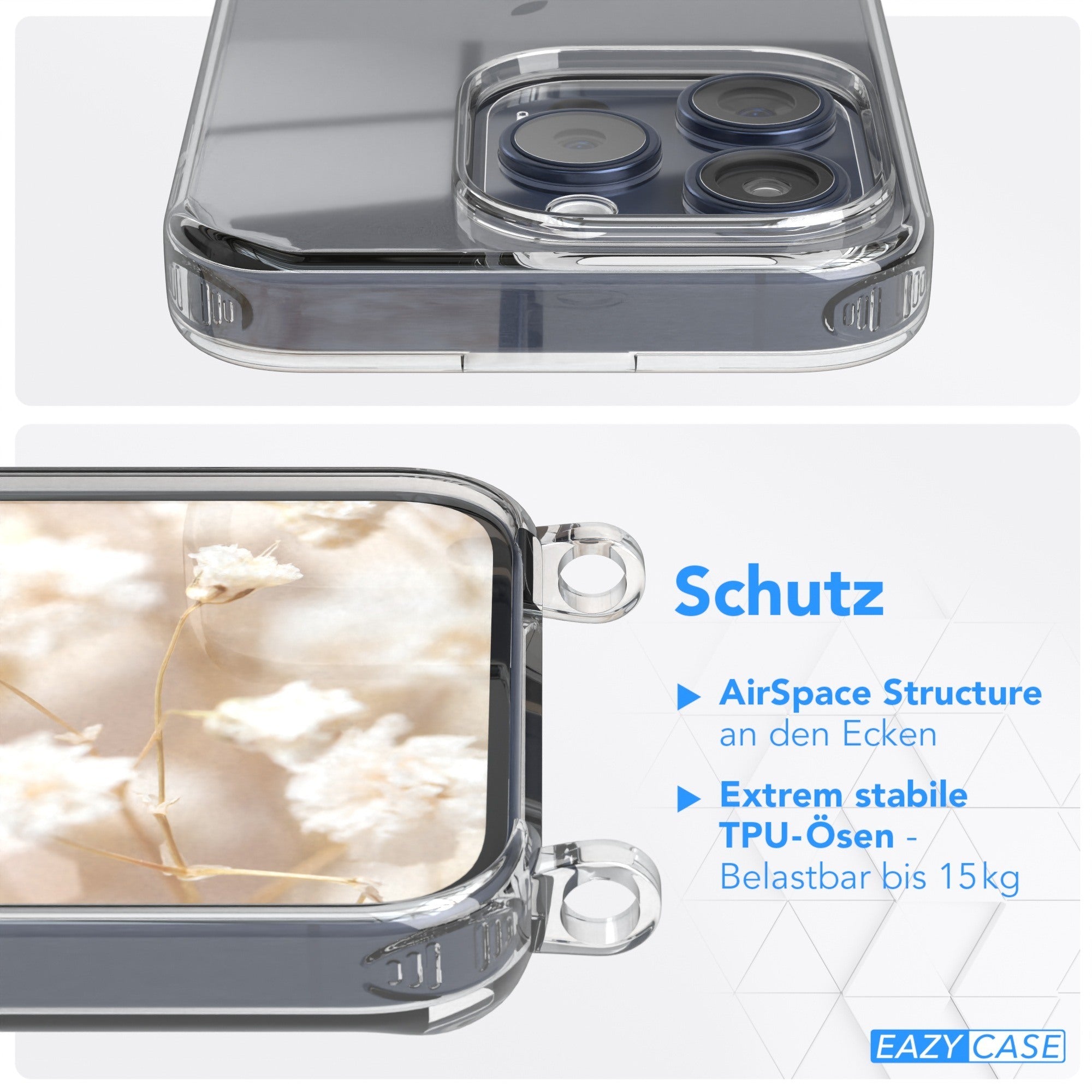 iPhone 15 Pro Handykette mit verstellbarem Boho Band von EAZY CASE