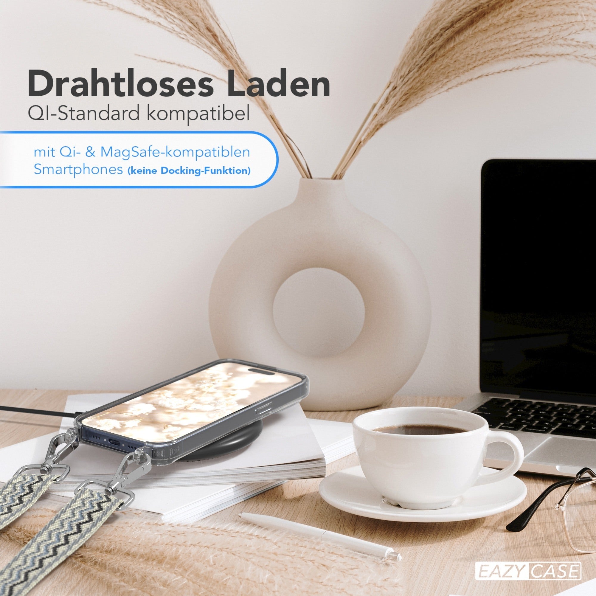 iPhone 15 Pro Handykette mit verstellbarem Boho Band von EAZY CASE