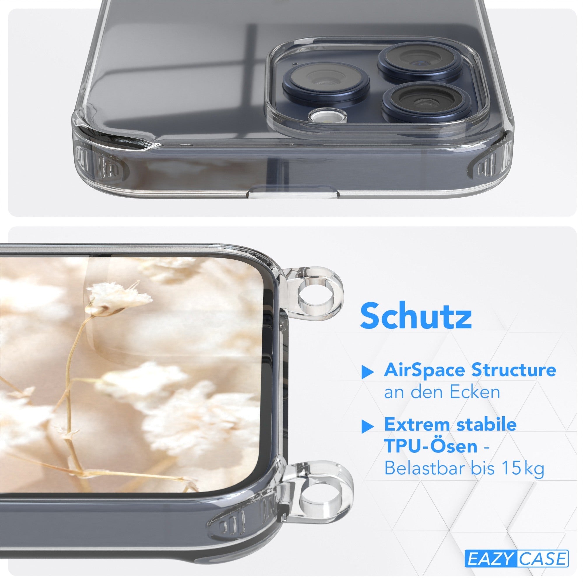 iPhone 15 Pro Max Handykette mit verstellbarem Boho Band Set