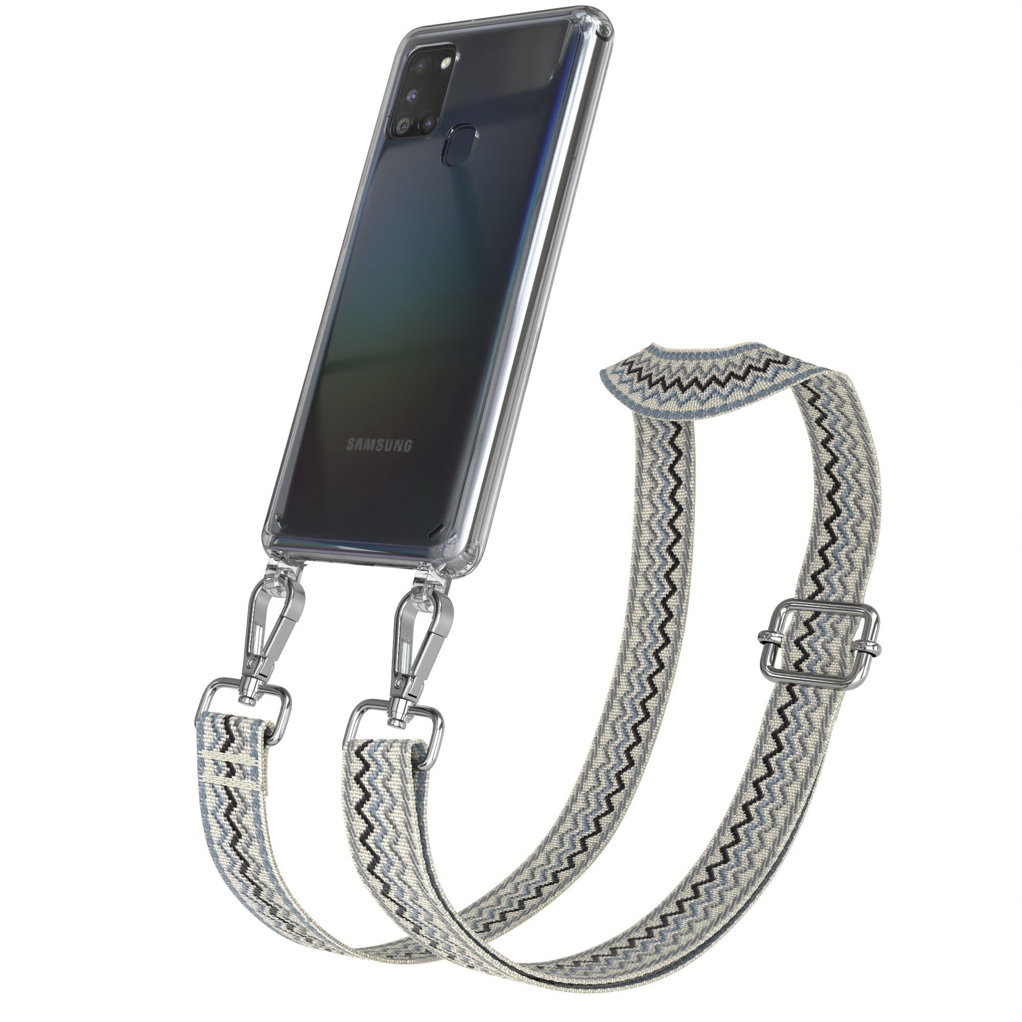 Samsung Galaxy A21s Handykette mit verstellbarem Boho Band zum Umhängen