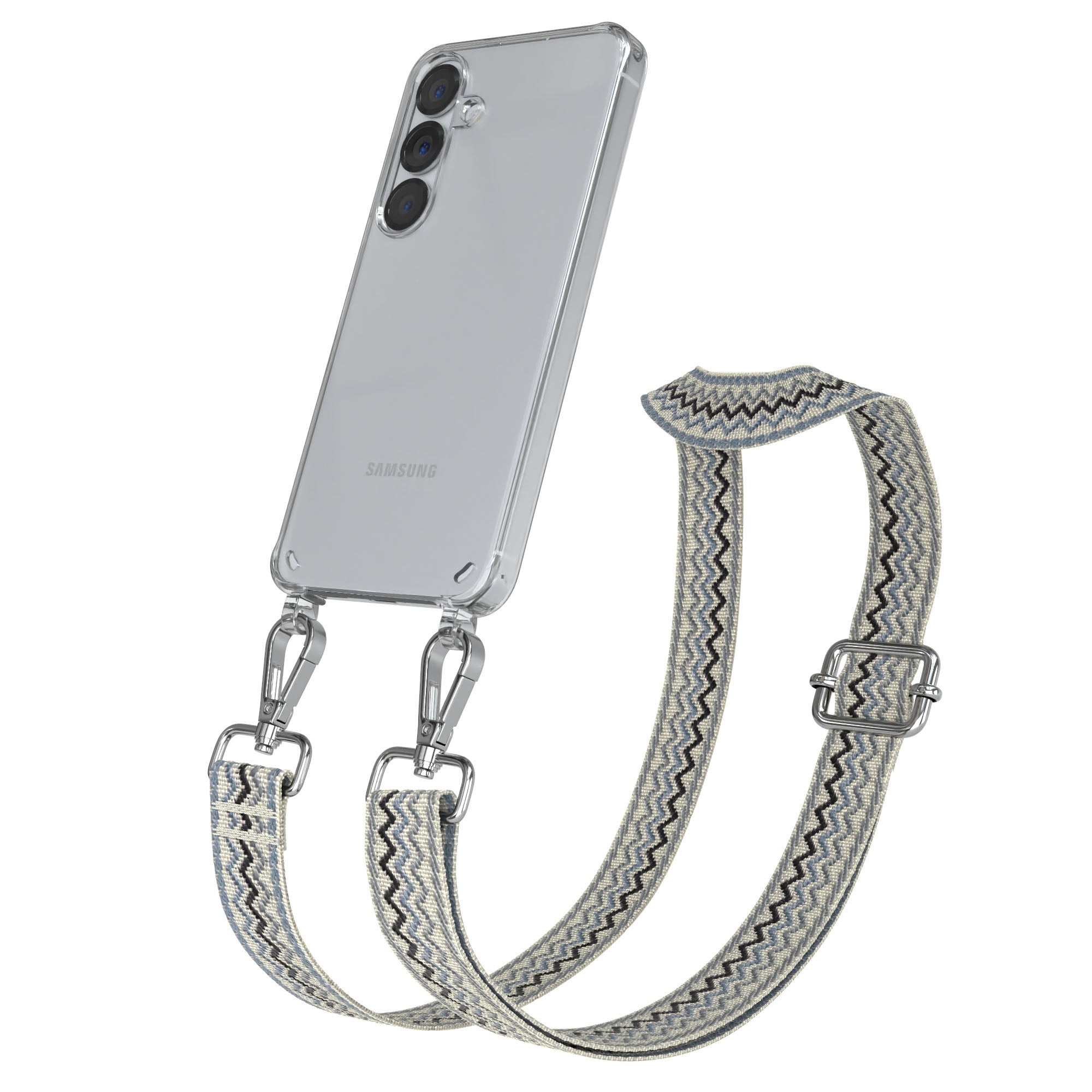 Samsung Galaxy S25 Handykette mit verstellbarem Boho Trageriemen Set