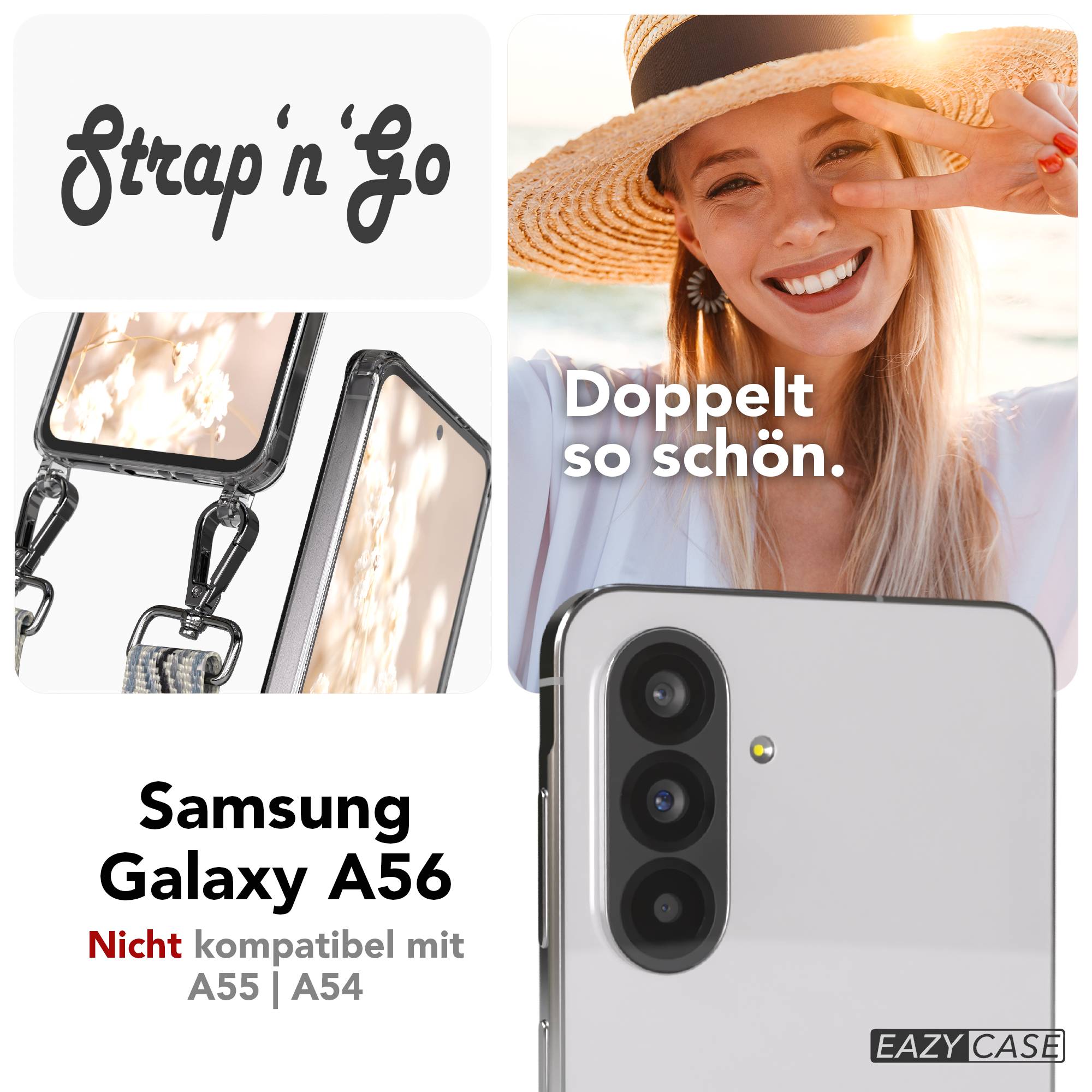 Samsung Galaxy A56 Handykette mit Boho Band verstellbar