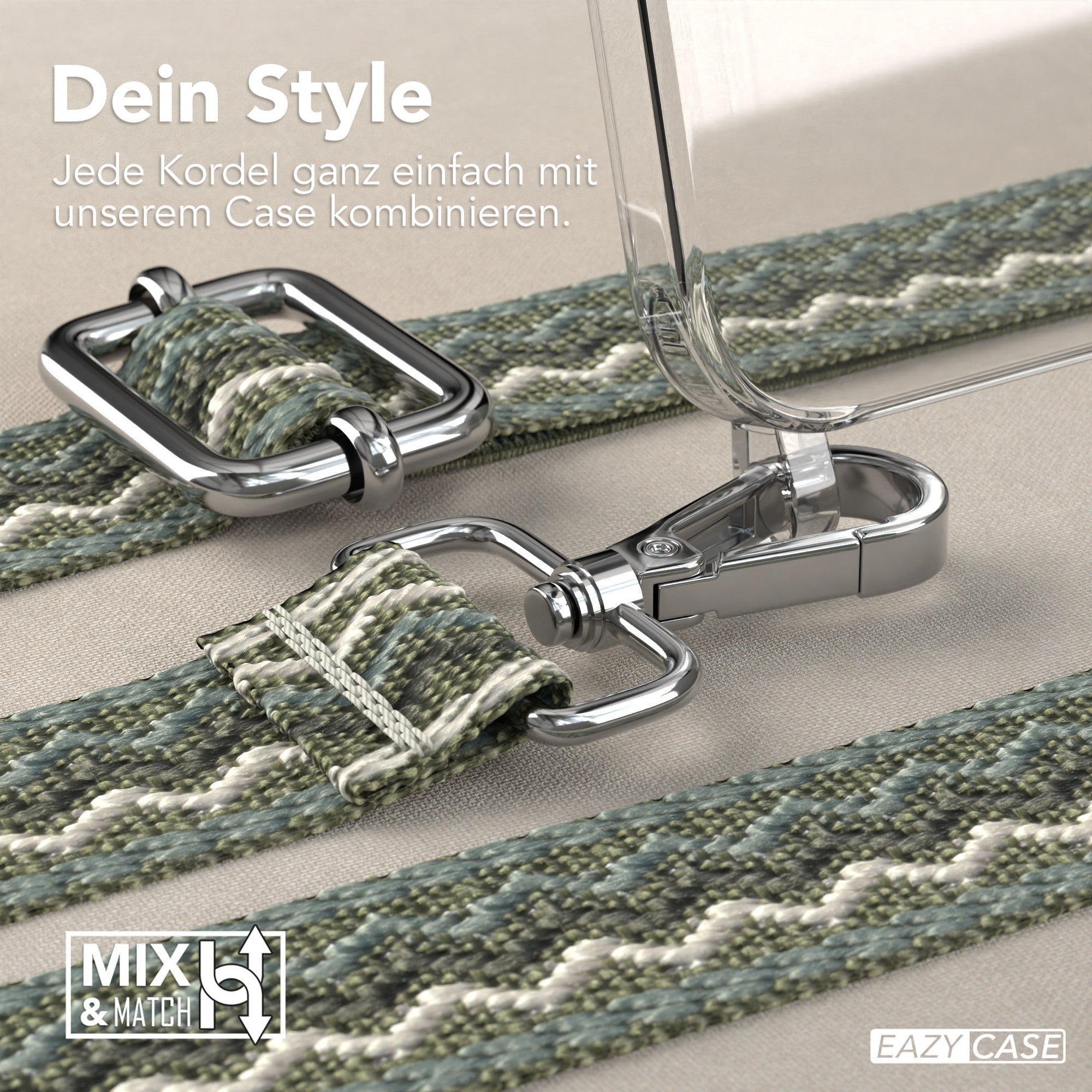 iPhone 15 Handykette mit verstellbarem Boho Band Tragegurt