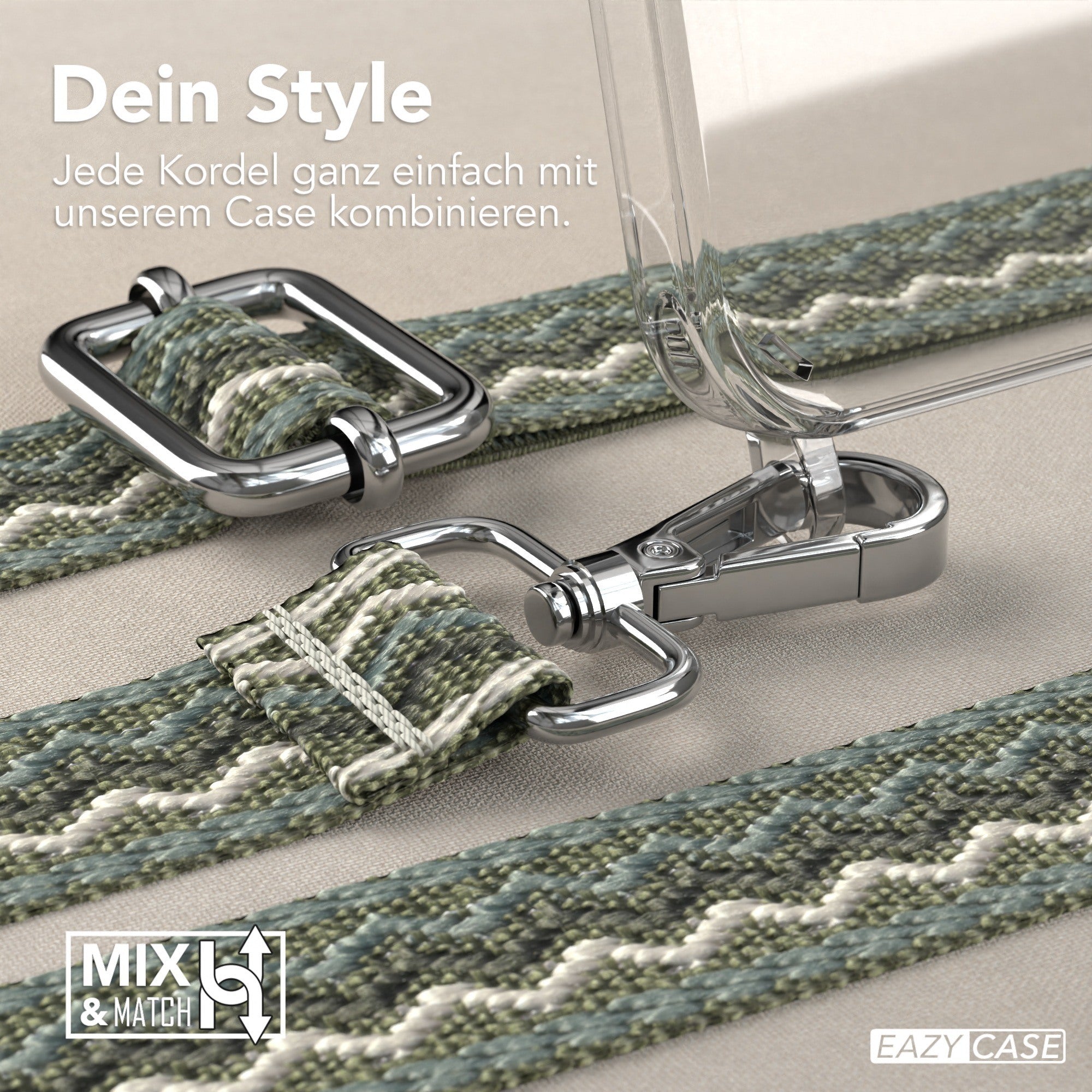 iPhone 15 Pro Handykette mit verstellbarem Boho Band von EAZY CASE