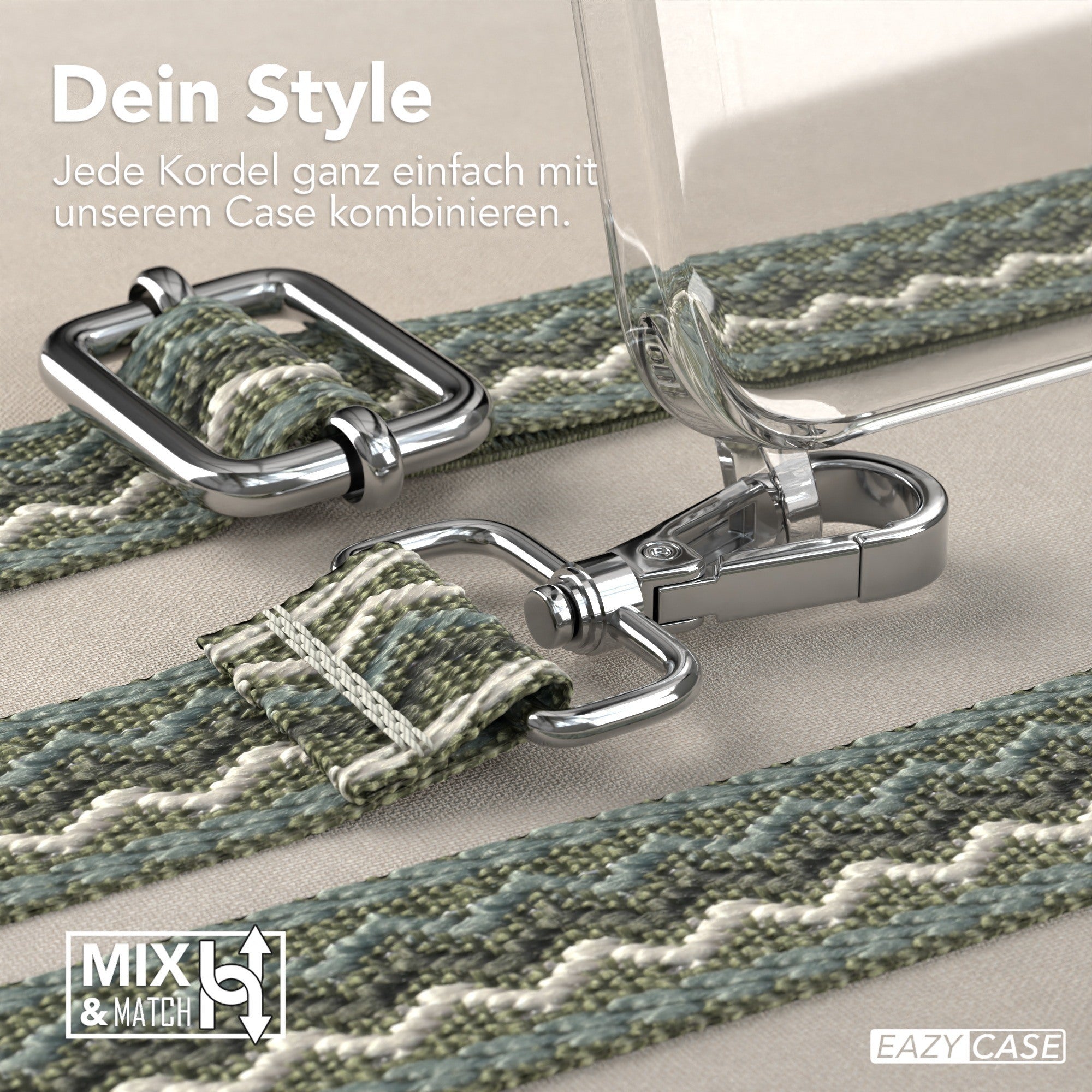 iPhone 15 Pro Max Handykette mit verstellbarem Boho Band Set