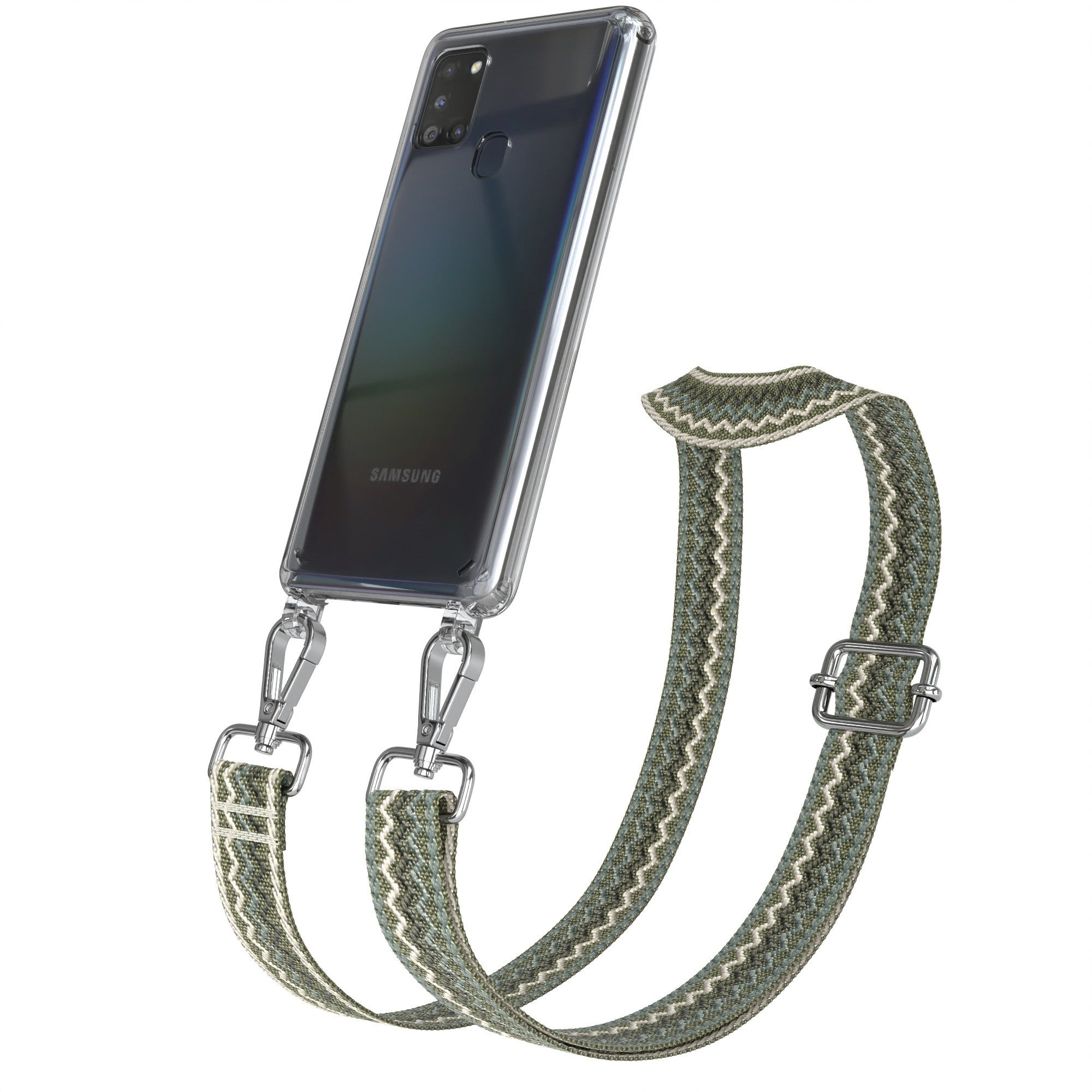 Samsung Galaxy A21s Handykette mit verstellbarem Boho Band zum Umhängen