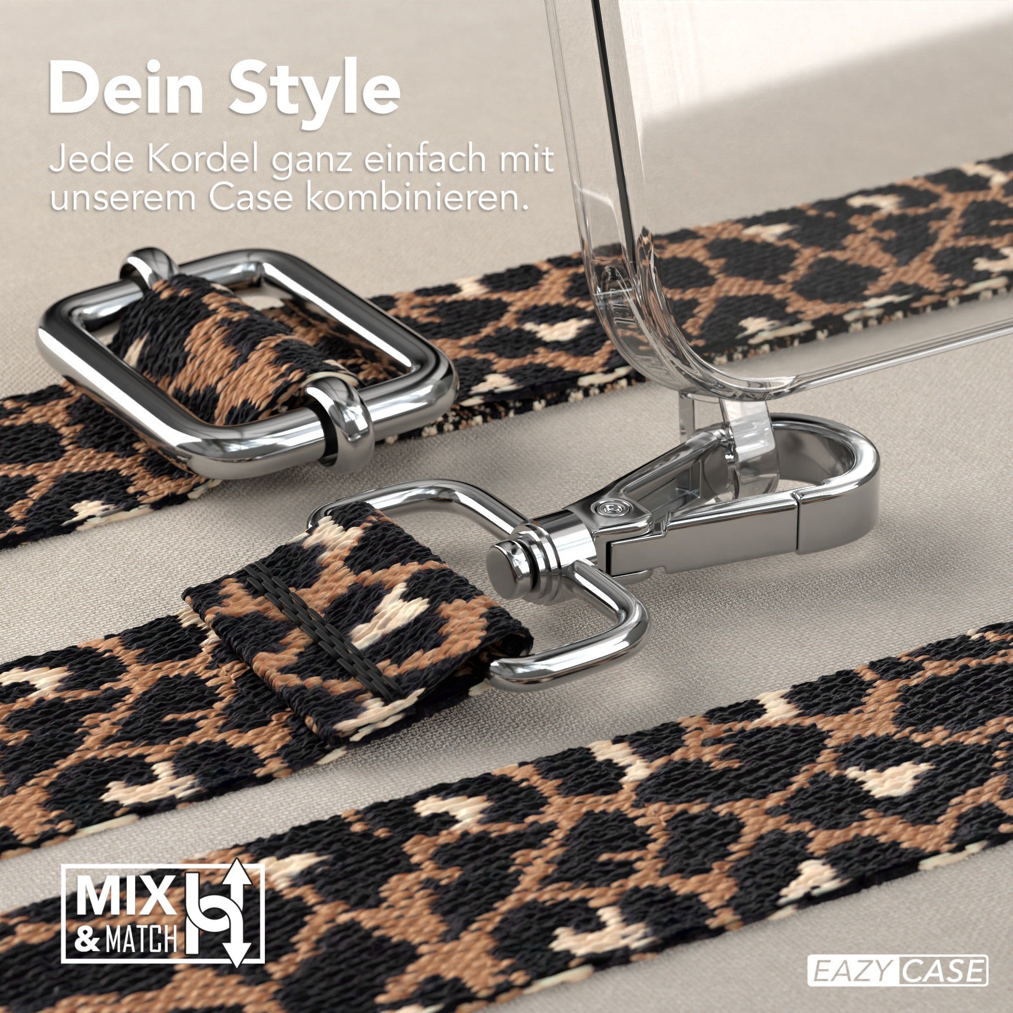 iPhone 15 Handykette mit verstellbarem Boho Band Tragegurt
