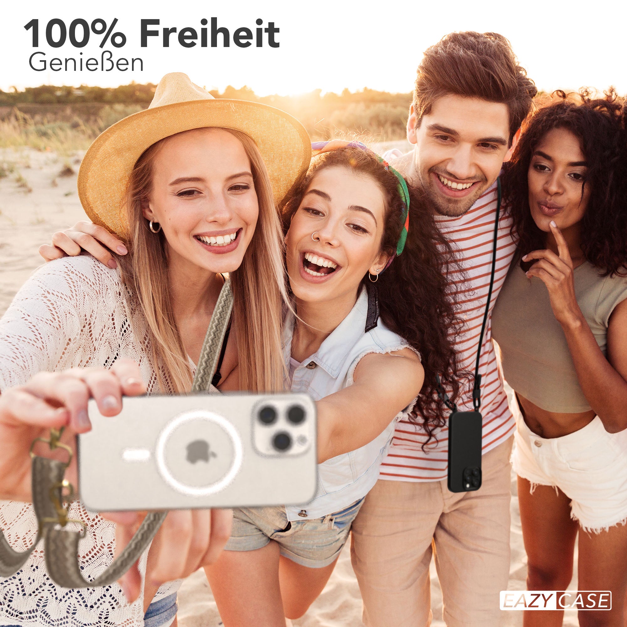 iPhone 15 Pro Max Handykette MagSafe mit Boho Band verstellbar