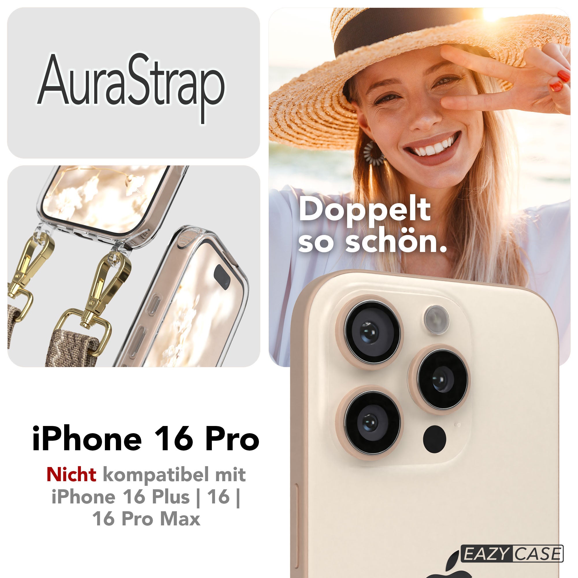 iPhone 16 Pro MagSafe Handykette mit Boho Band verstellbar
