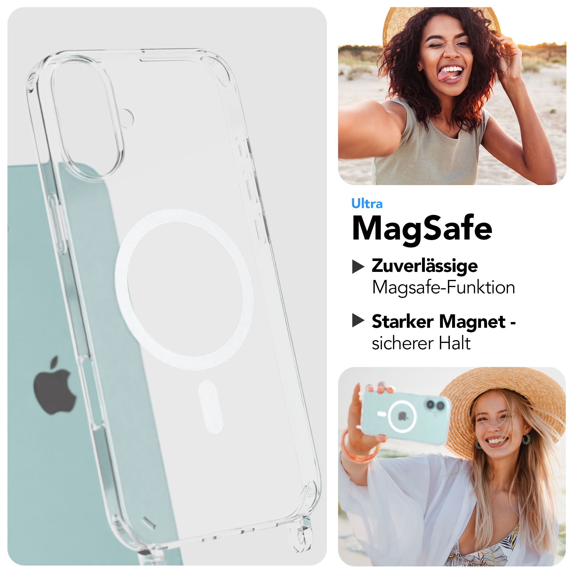 iPhone 16 Plus MagSafe Handykette mit Boho Band Set EAZY CASE