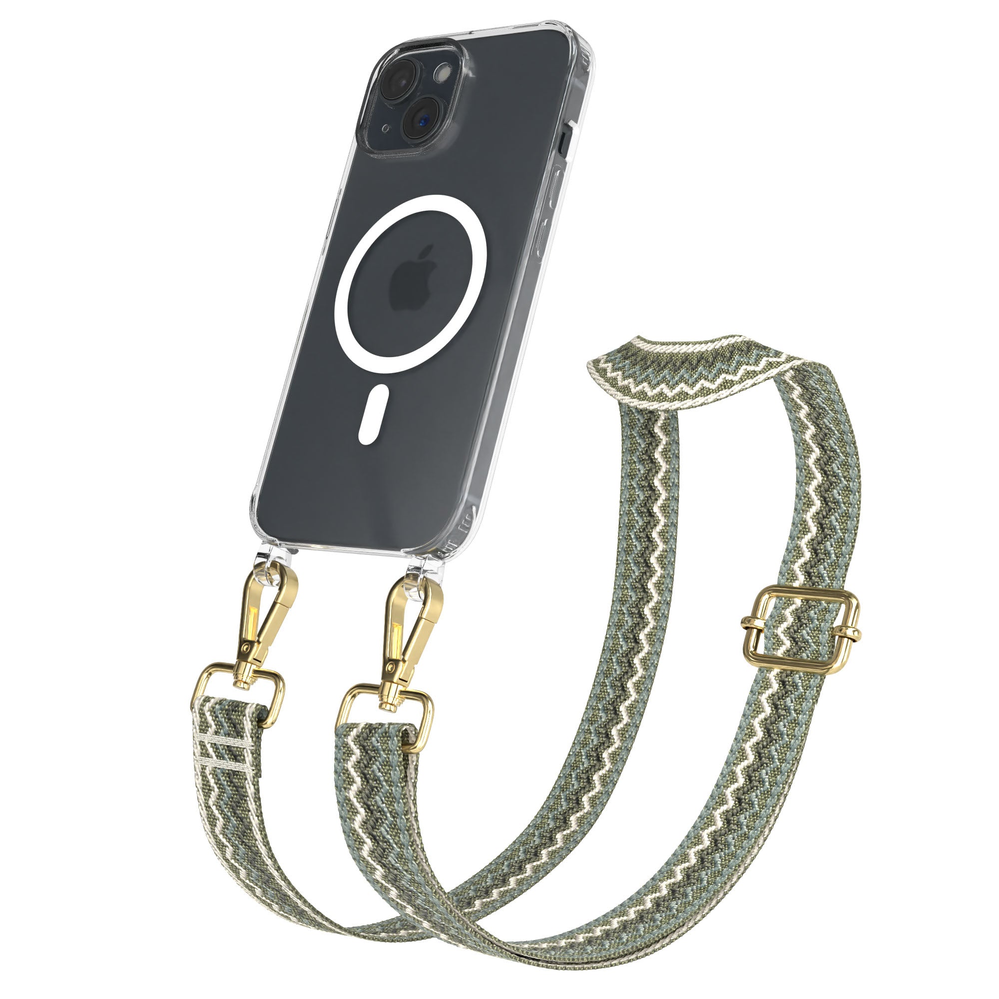 iPhone 15 MagSafe Handykette mit Boho Band verstellbar