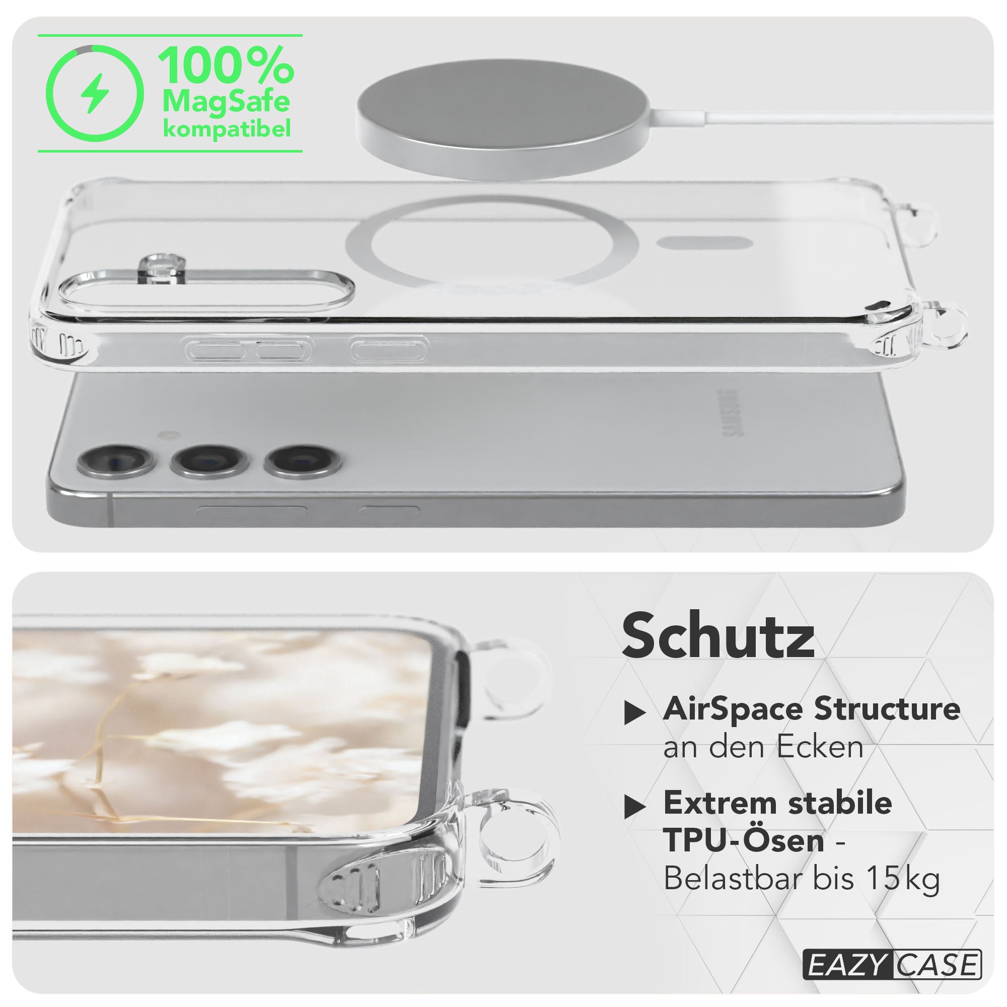 Samsung Galaxy S24 Plus Handykette MagSafe Boho Band verstellbar EAZY CASE