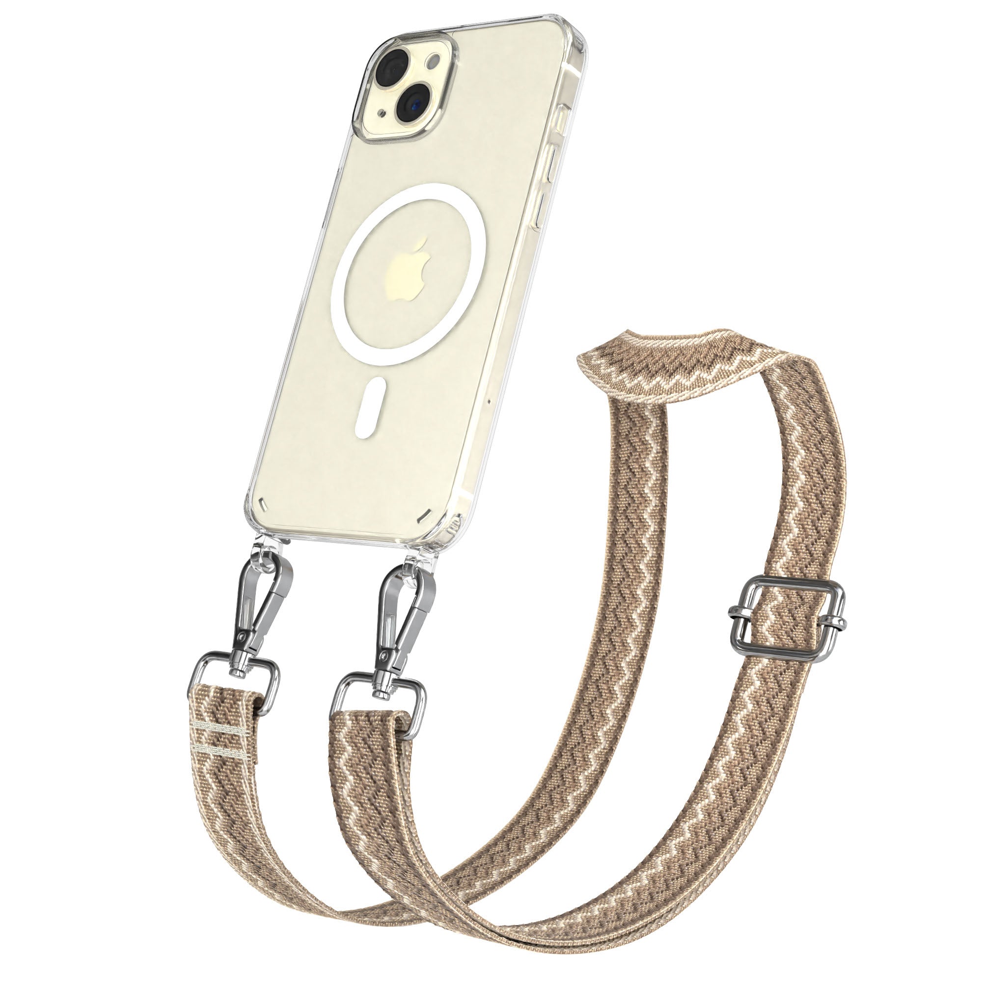 iPhone 15 Plus MagSafe Handykette mit verstellbarem Boho Band Set