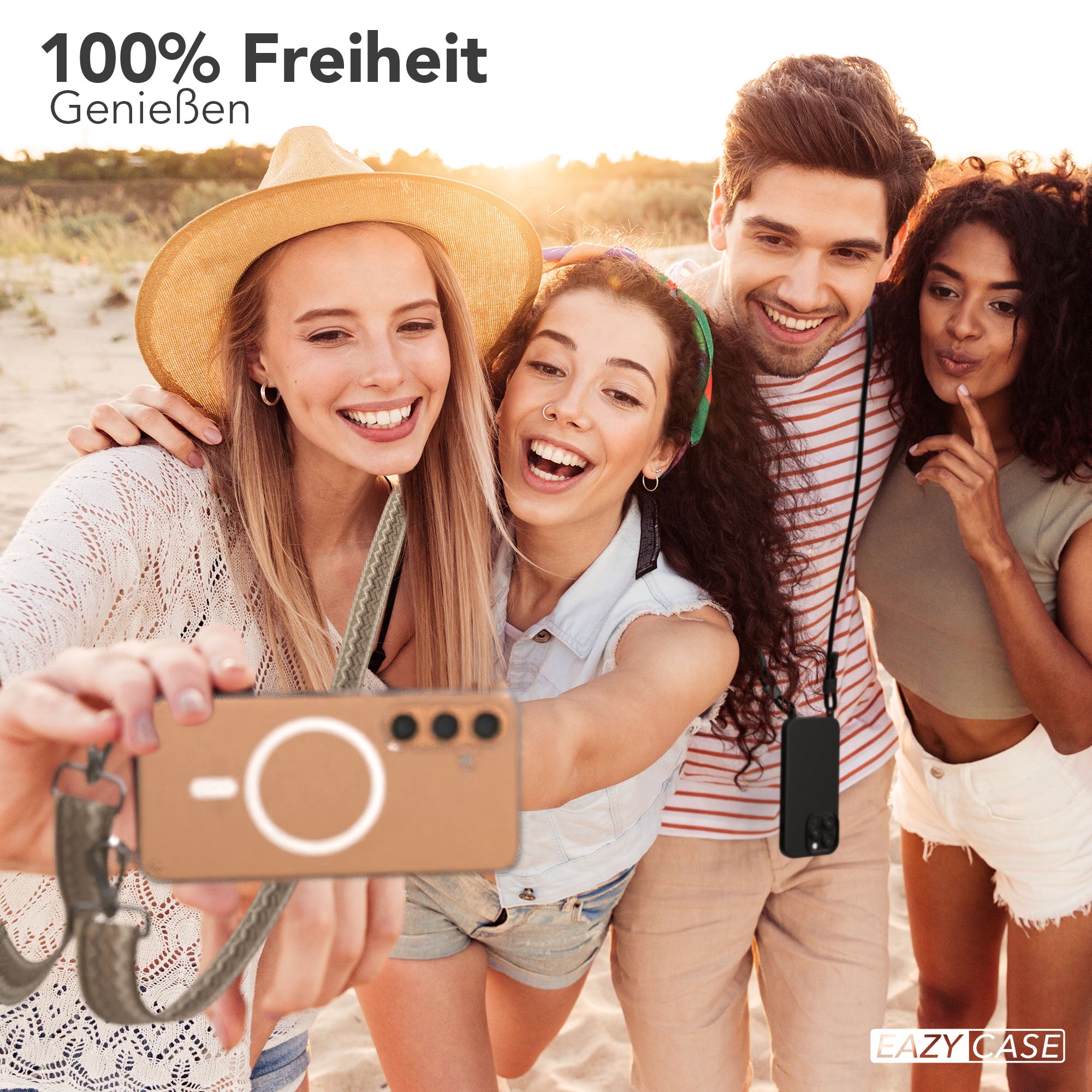 Samsung Galaxy S24 Handykette MagSafe mit verstellbarem Boho Band Set