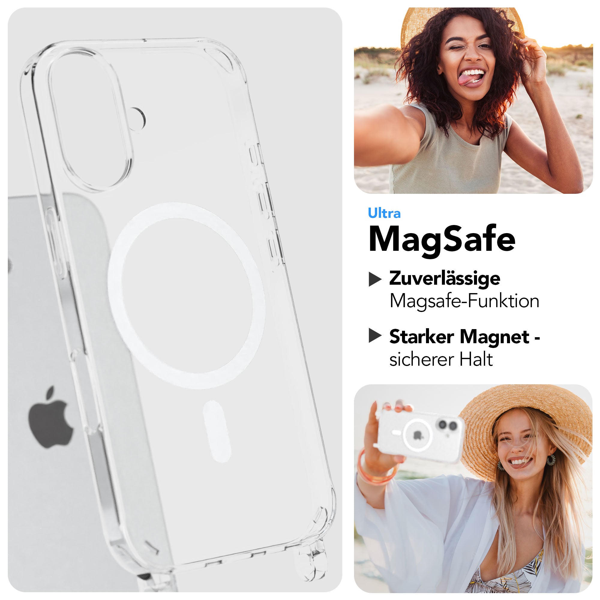 iPhone 16 MagSafe Handykette mit verstellbarem Boho Trageriemen von EAZY CASE