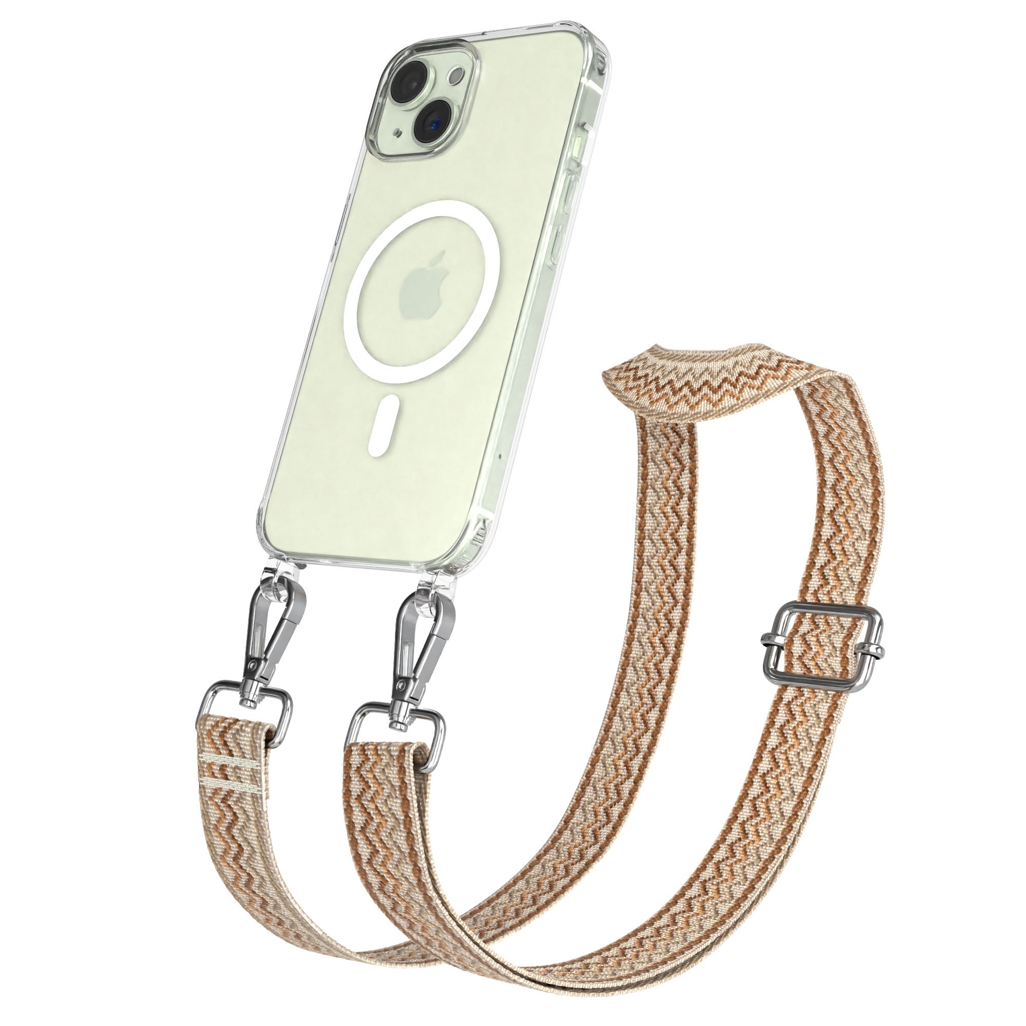 iPhone 15 MagSafe Handykette mit Boho Band verstellbar