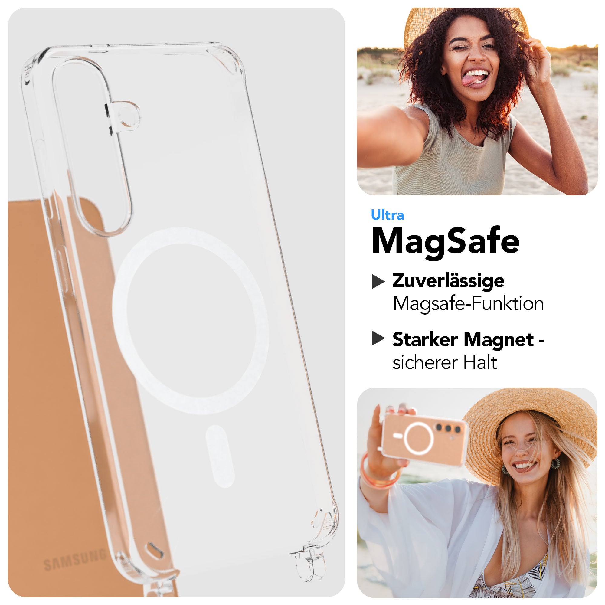Samsung Galaxy S24 Handykette MagSafe mit verstellbarem Boho Band Set