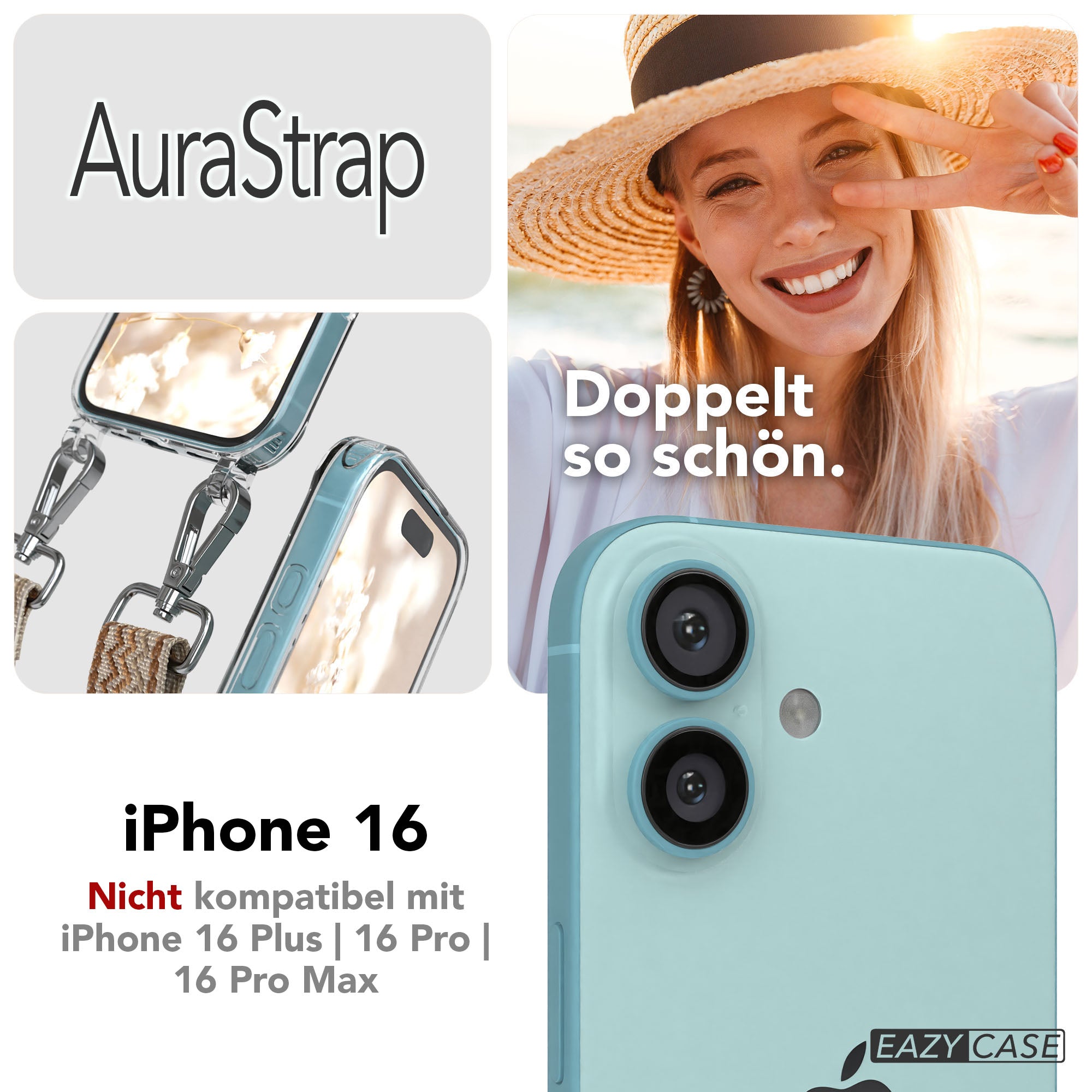 iPhone 16 MagSafe Handykette mit verstellbarem Boho Trageriemen von EAZY CASE