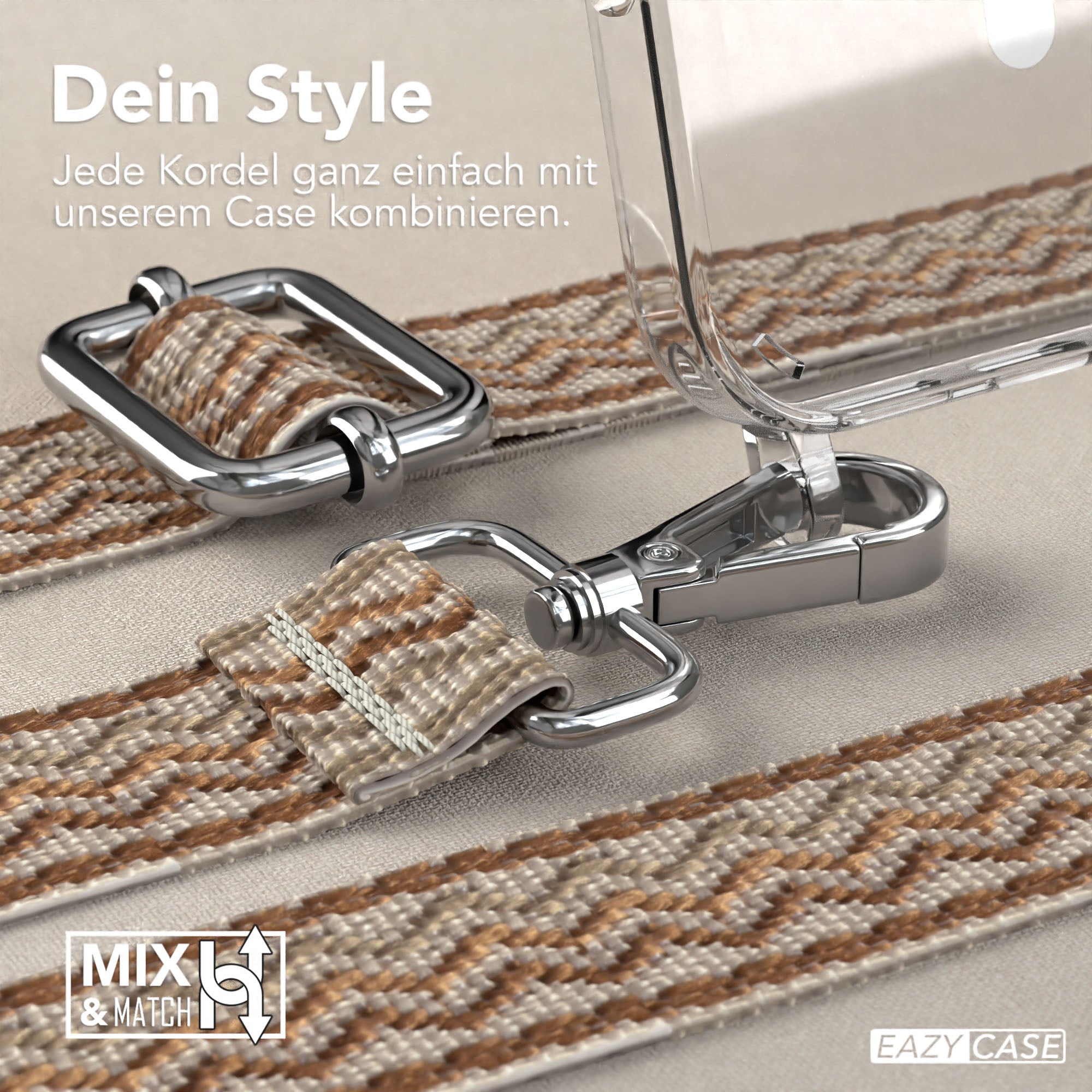 iPhone 16 Pro MagSafe Handykette mit Boho Band verstellbar