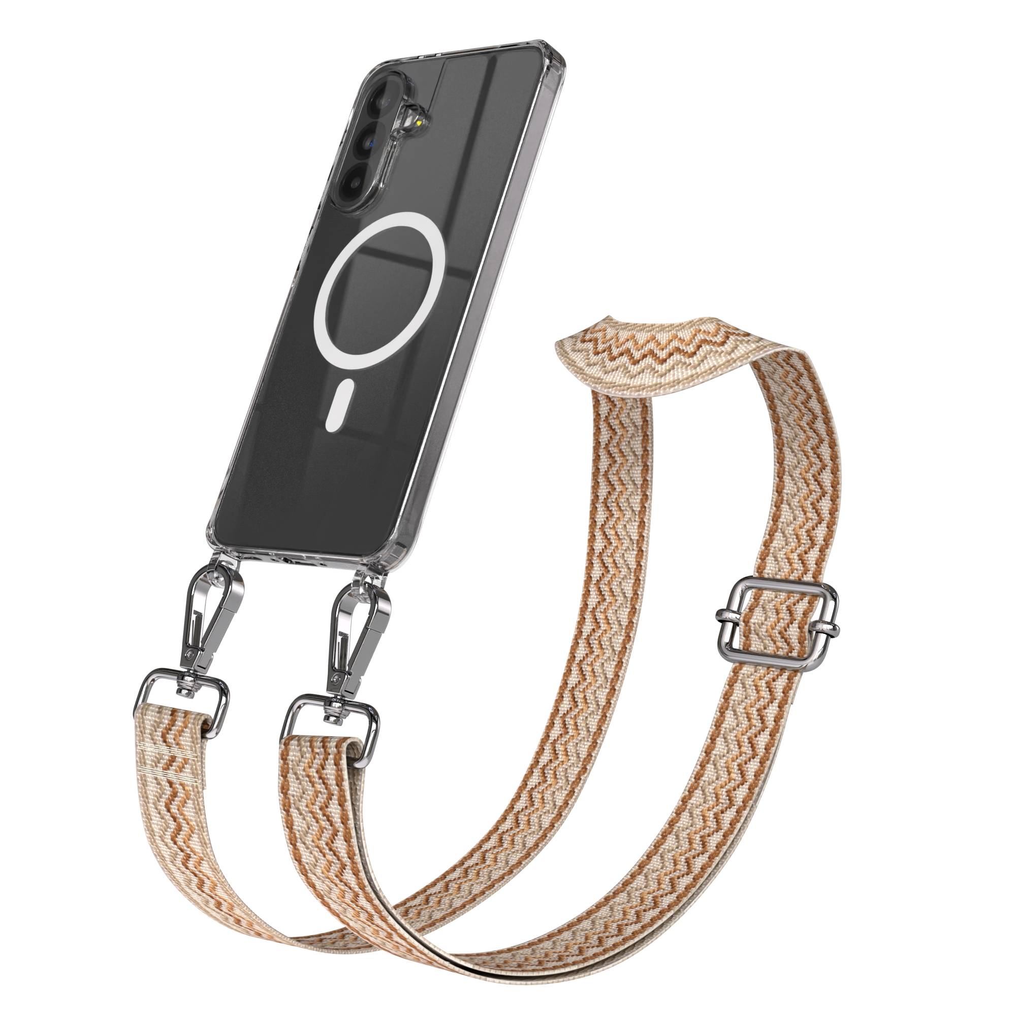 Samsung Galaxy A56 Handykette mit MagSafe Hülle und verstellbarem Boho Trageriemen