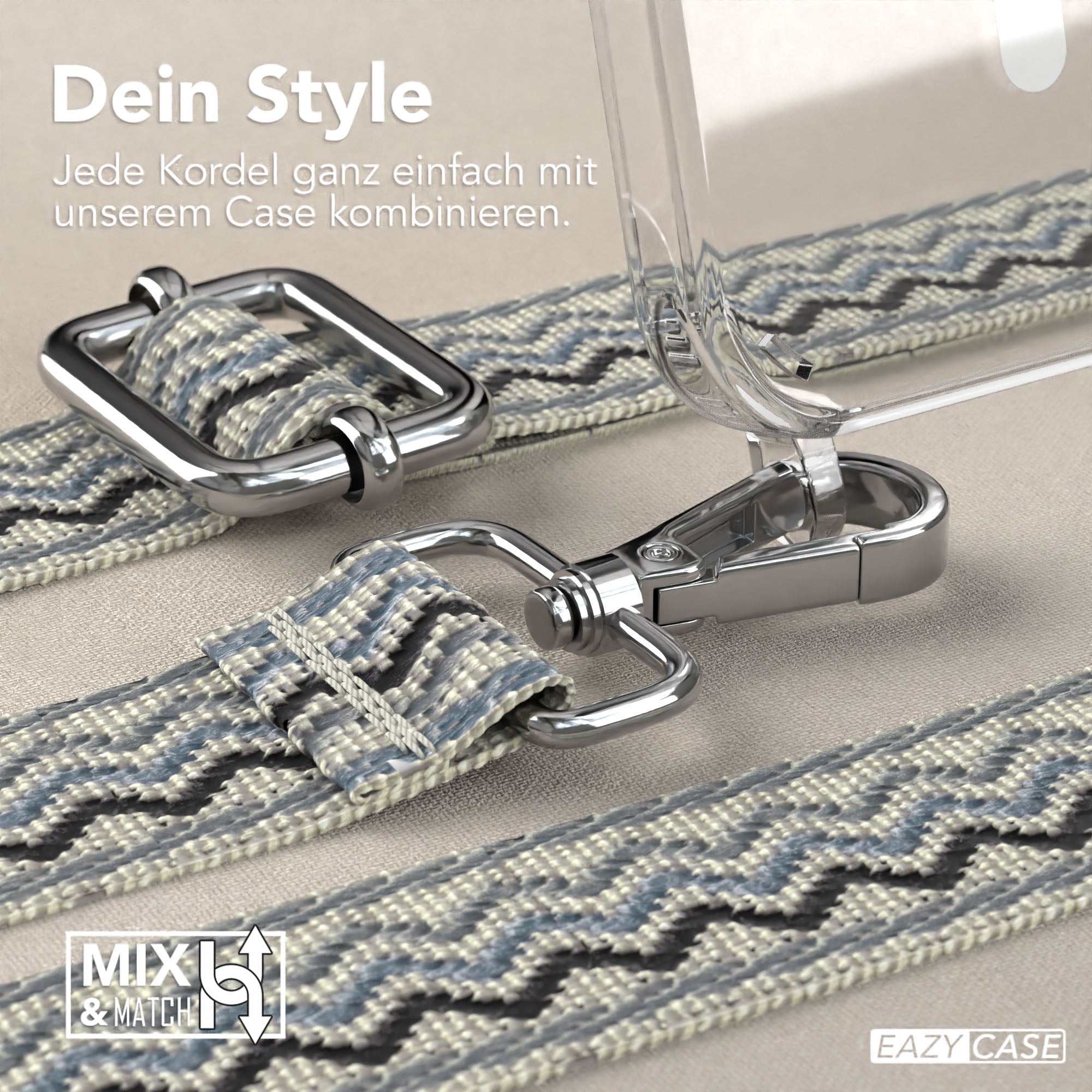 Apple iPhone 15 Pro Handykette MagSafe mit Boho Band EAZY CASE Neck Strap