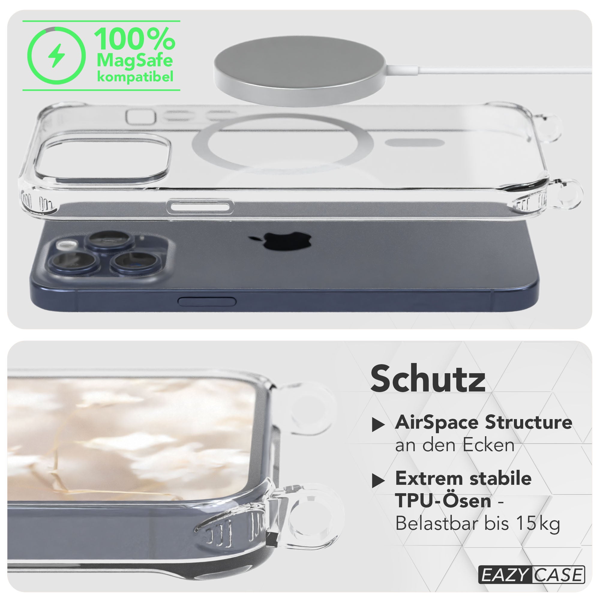 iPhone 15 Pro Max Handykette MagSafe mit Boho Band verstellbar