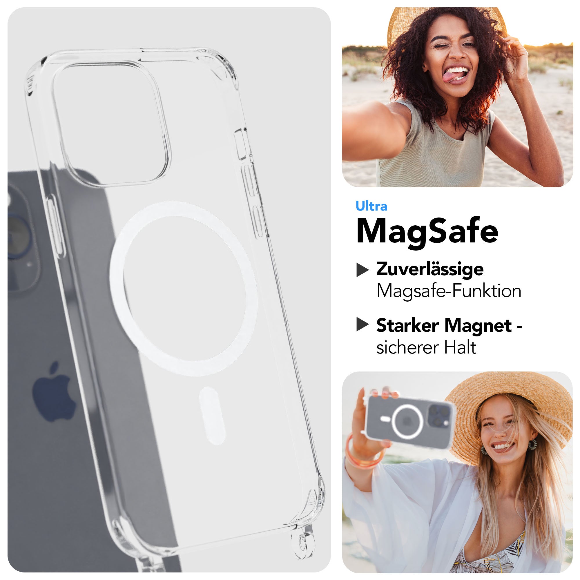 iPhone 15 Pro Max Handykette MagSafe mit Boho Band verstellbar