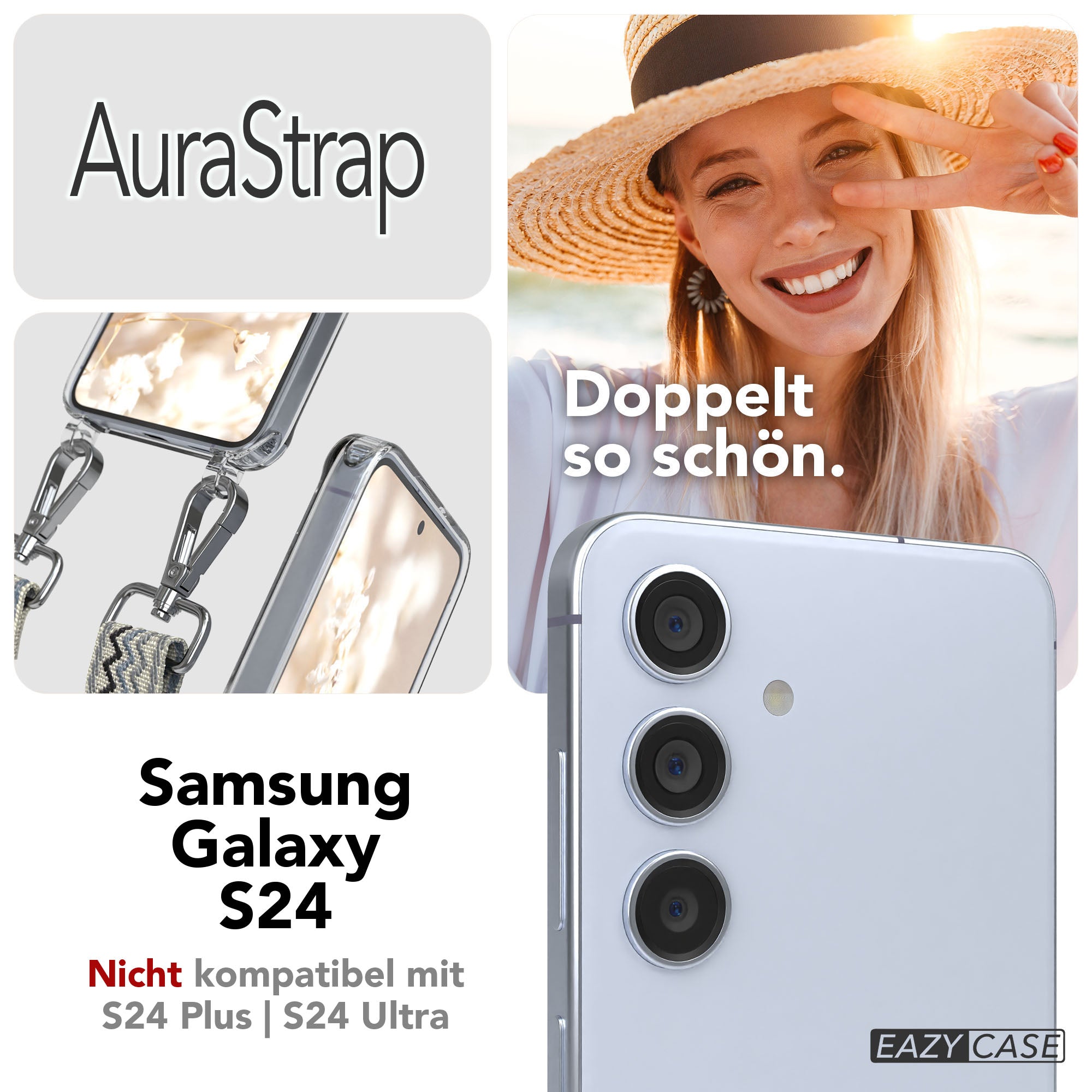 Samsung Galaxy S24 Handykette MagSafe mit verstellbarem Boho Band Set