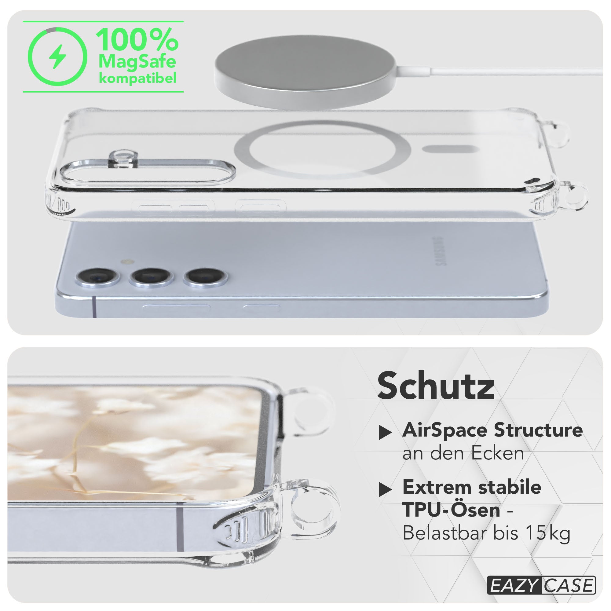 Samsung Galaxy S24 Handykette MagSafe mit verstellbarem Boho Band Set