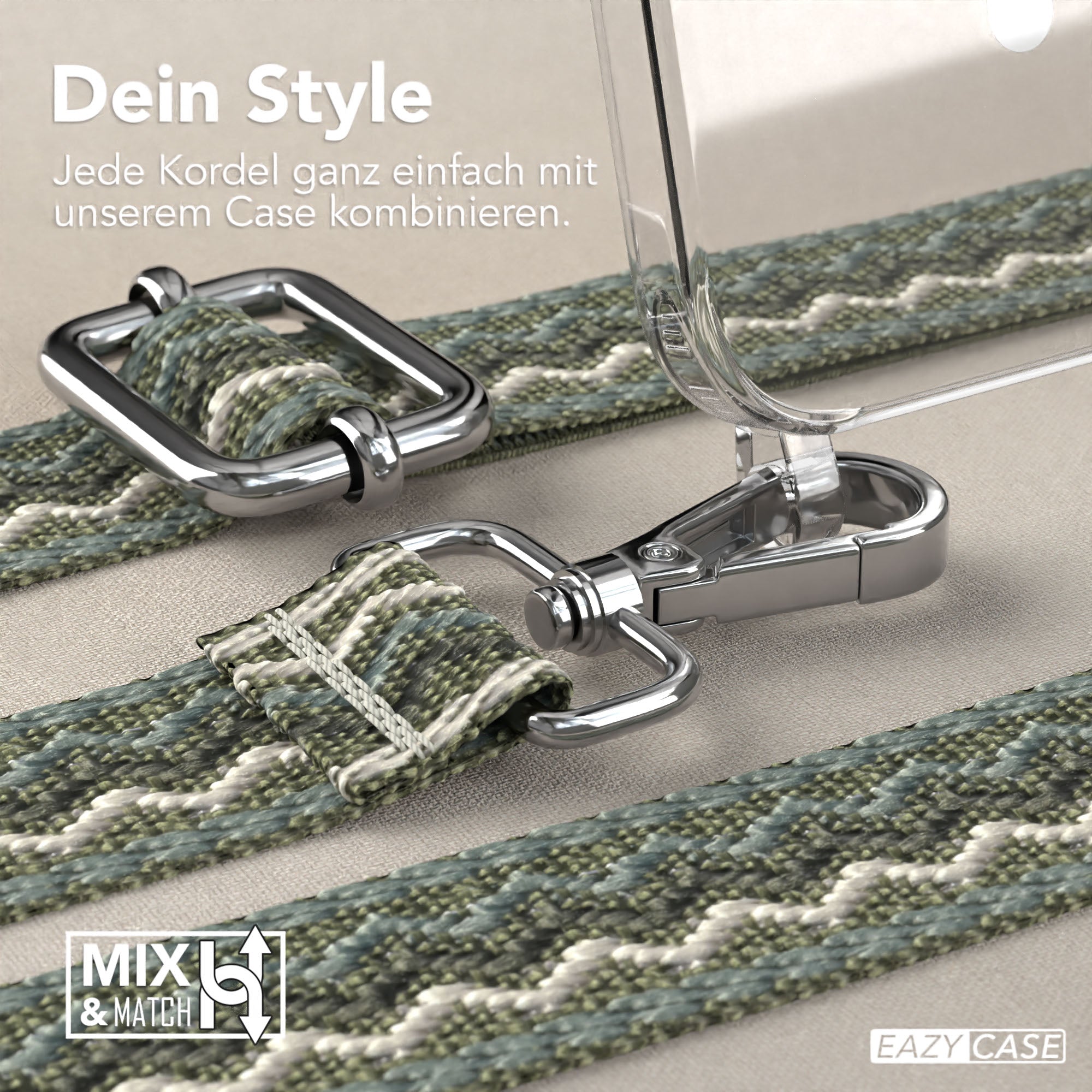 iPhone 15 MagSafe Handykette mit Boho Band verstellbar