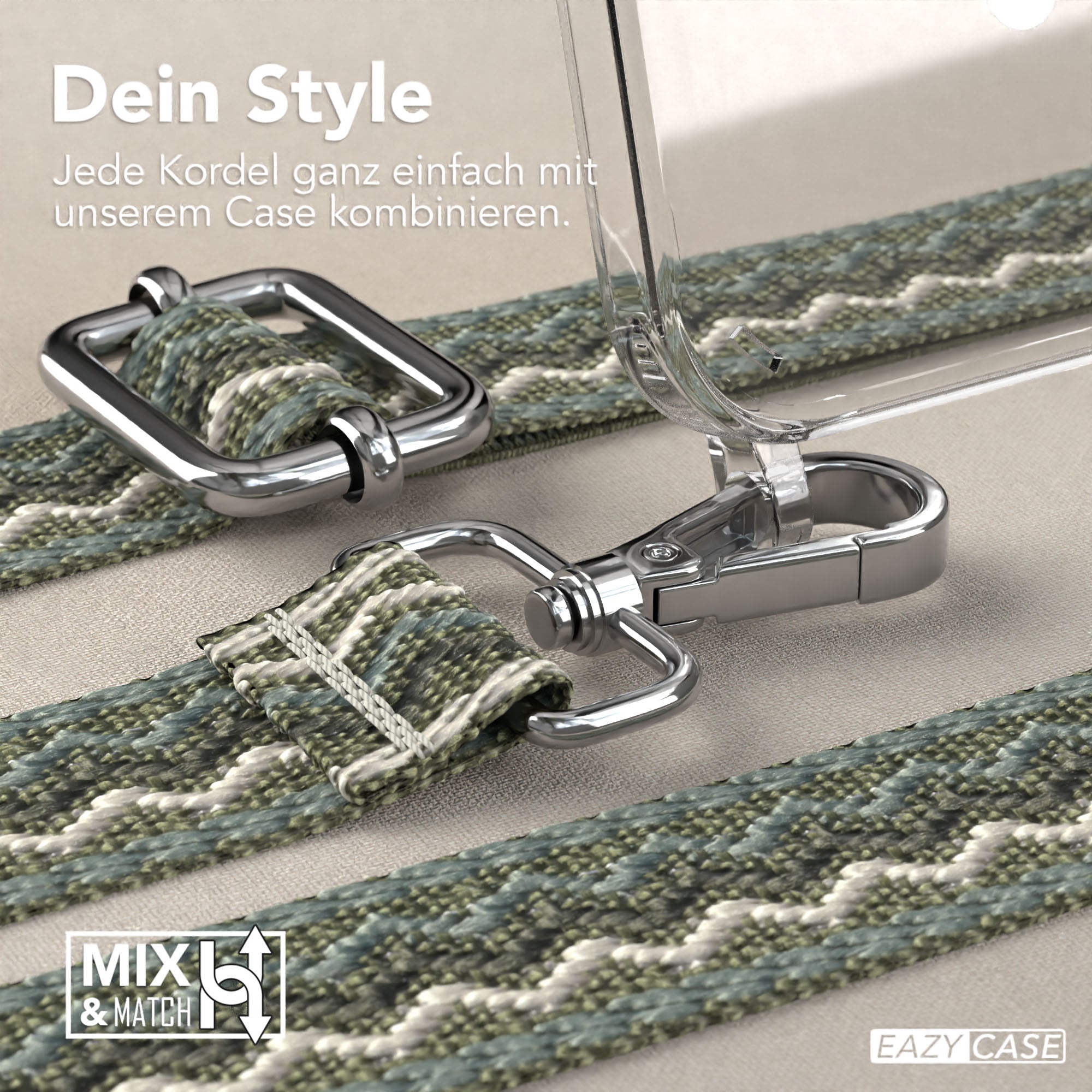 iPhone 15 Plus MagSafe Handykette mit verstellbarem Boho Band Set