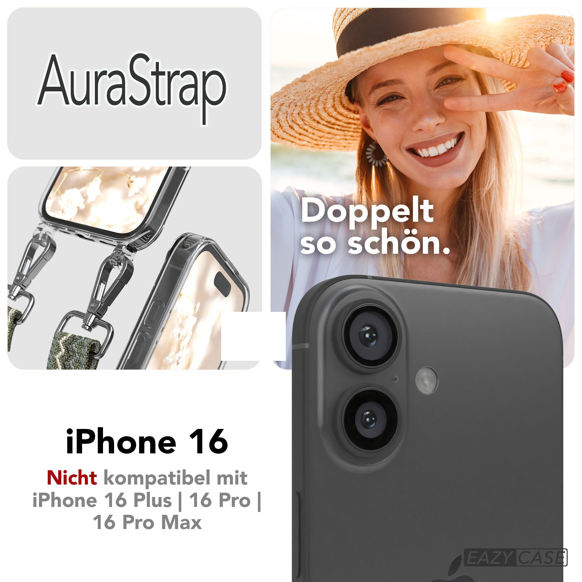 iPhone 16 MagSafe Handykette mit verstellbarem Boho Trageriemen von EAZY CASE