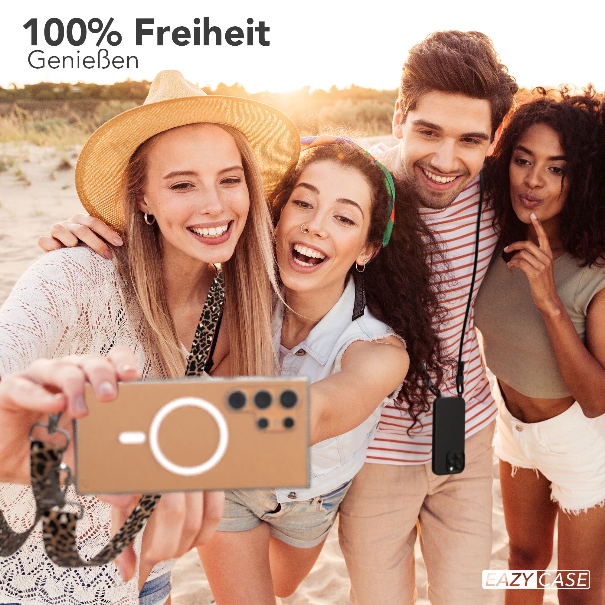 Samsung Galaxy S24 Ultra Handykette mit MagSafe Halterung und Boho Band