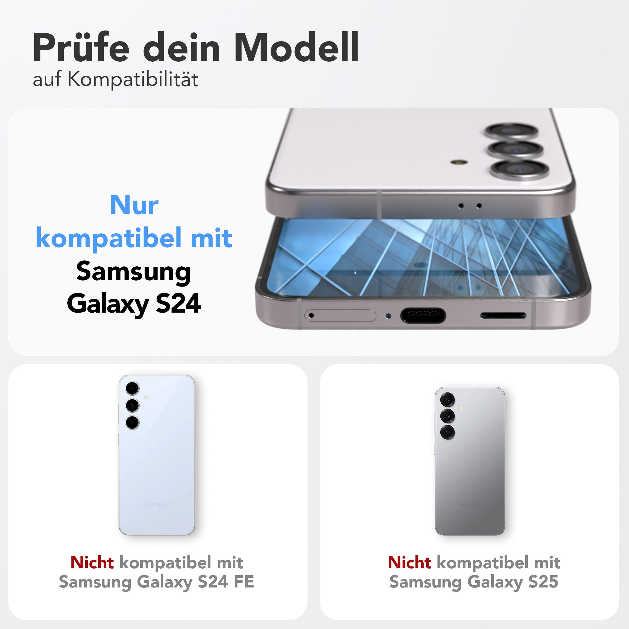 Galaxy S24 2er Set Glasfolie + Installationsrahmen