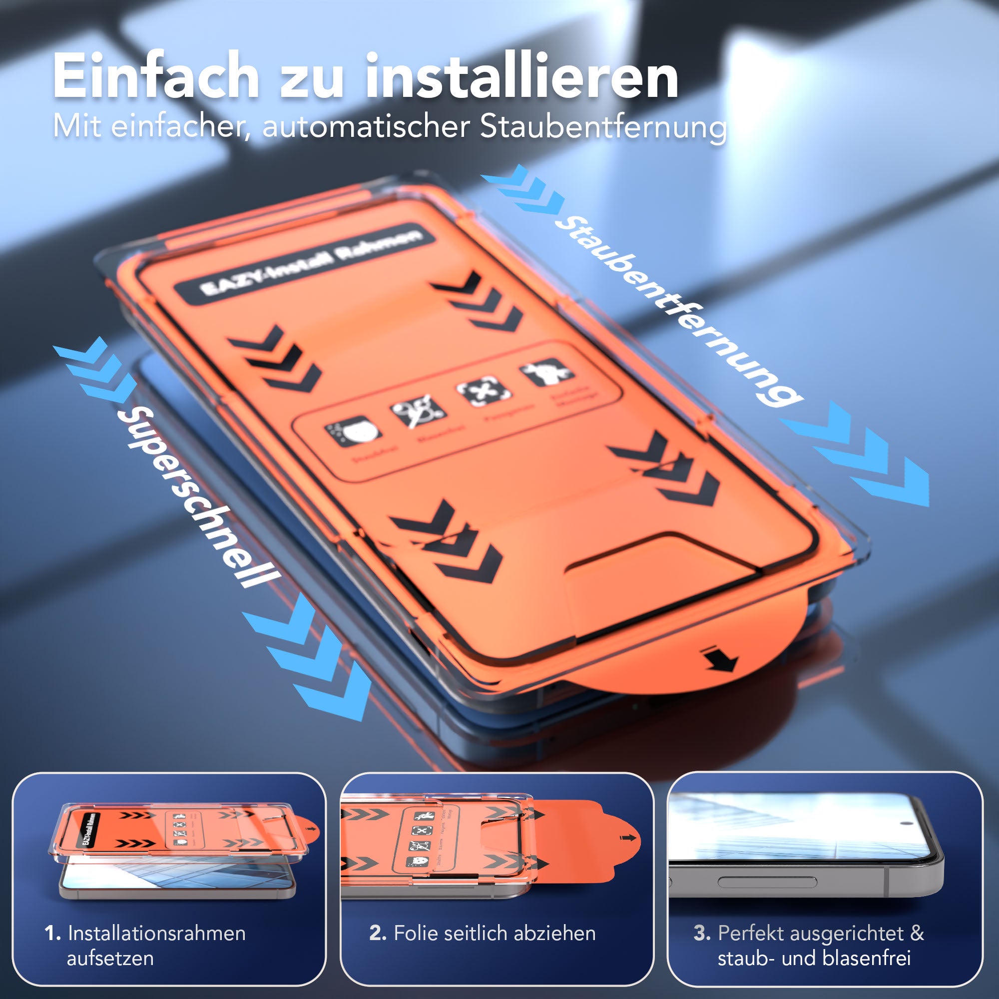 Galaxy S24 2er Set Glasfolie + Installationsrahmen