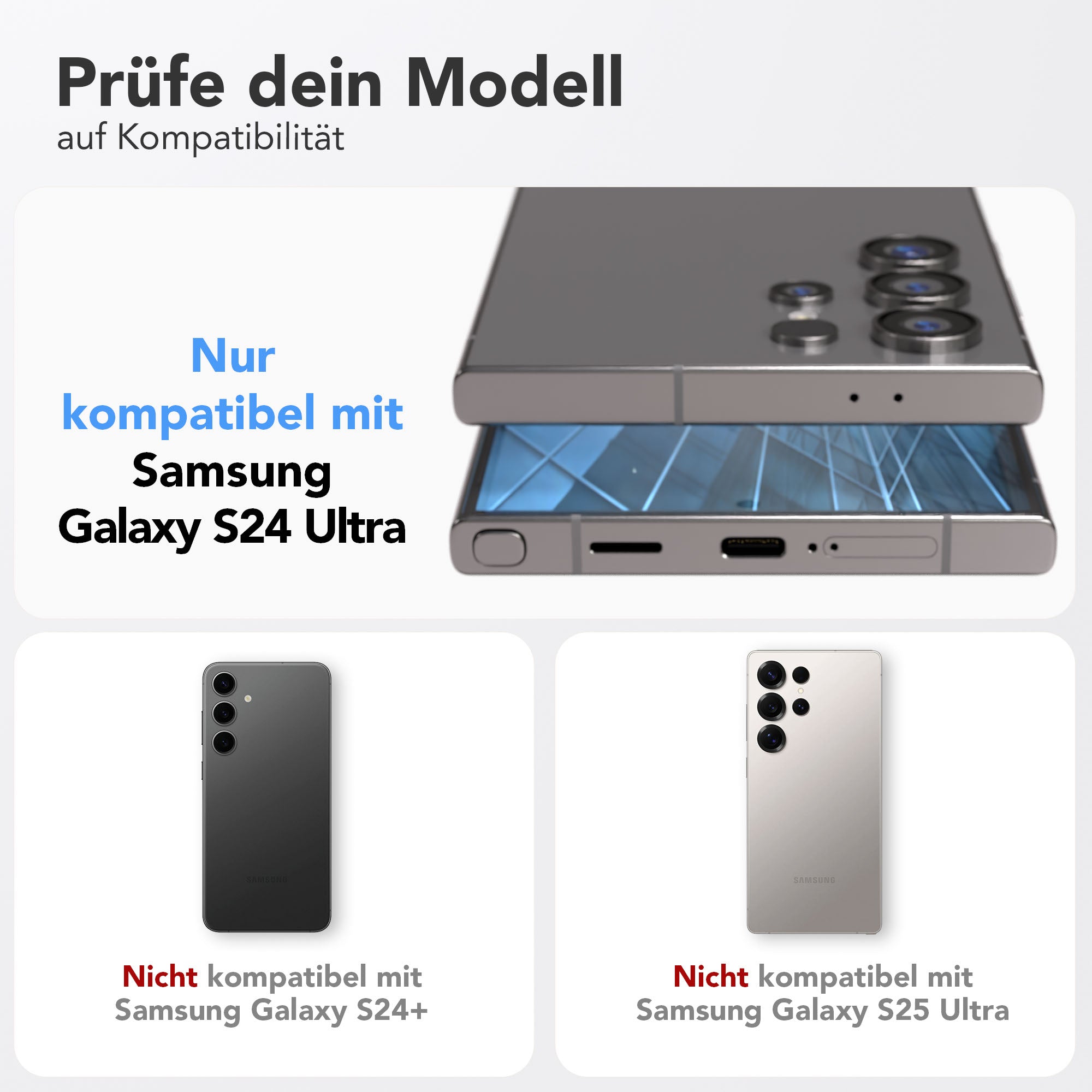 Galaxy S24 Ultra 2er Set Glasfolie + Installationsrahmen