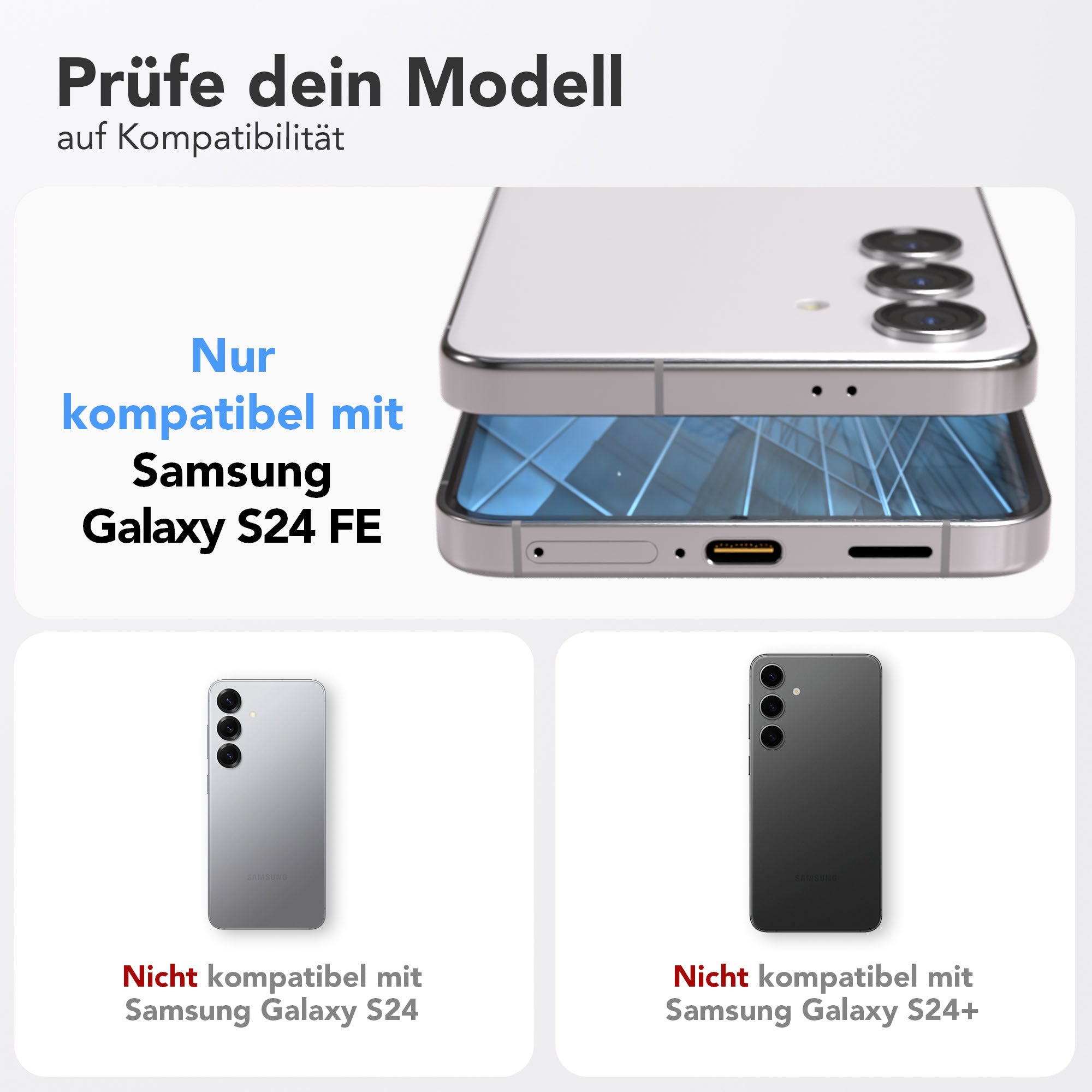 Galaxy S24 FE 2er Set Glasfolie + Installationsrahmen